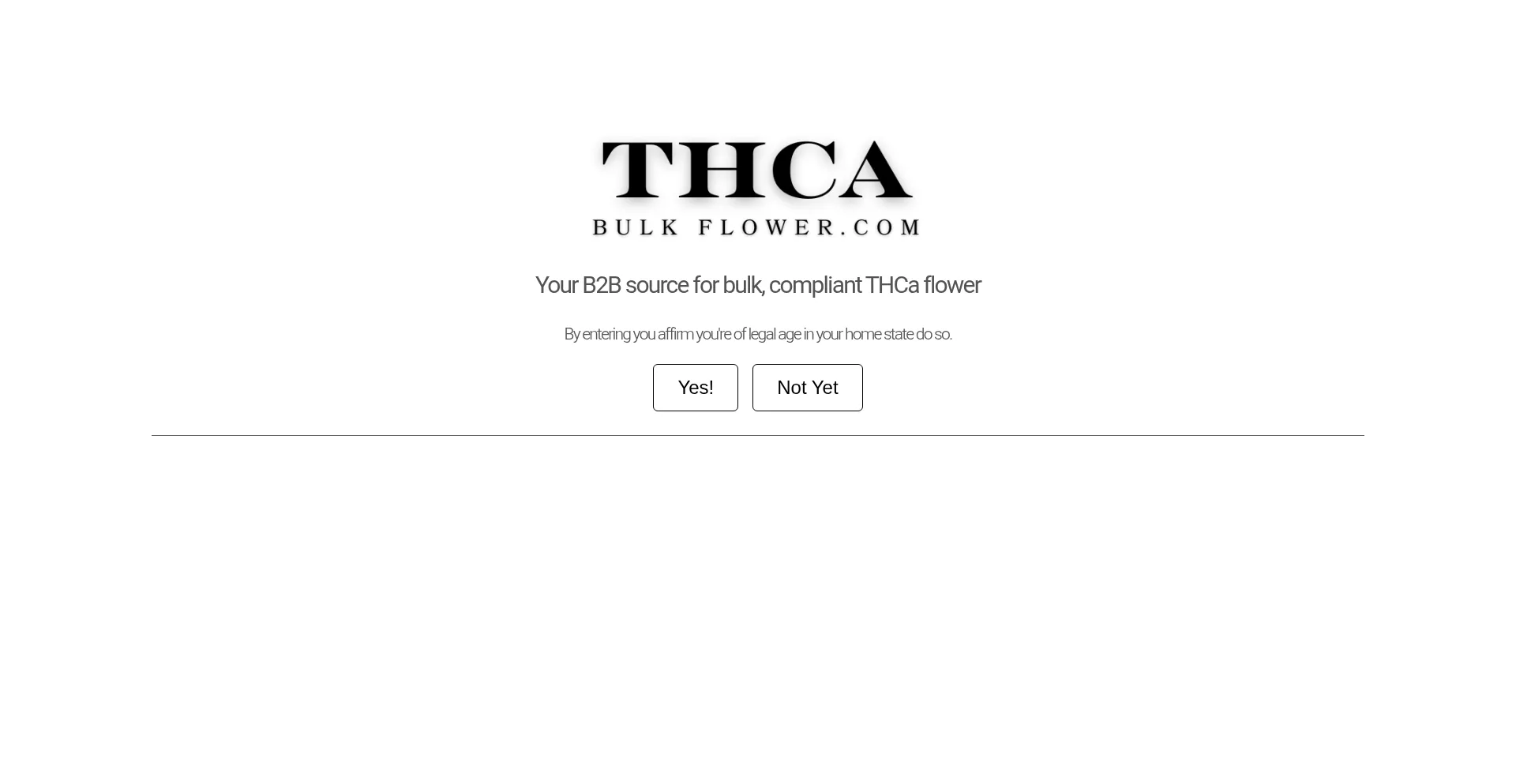 Website screenshot of Thcabulkflower.com