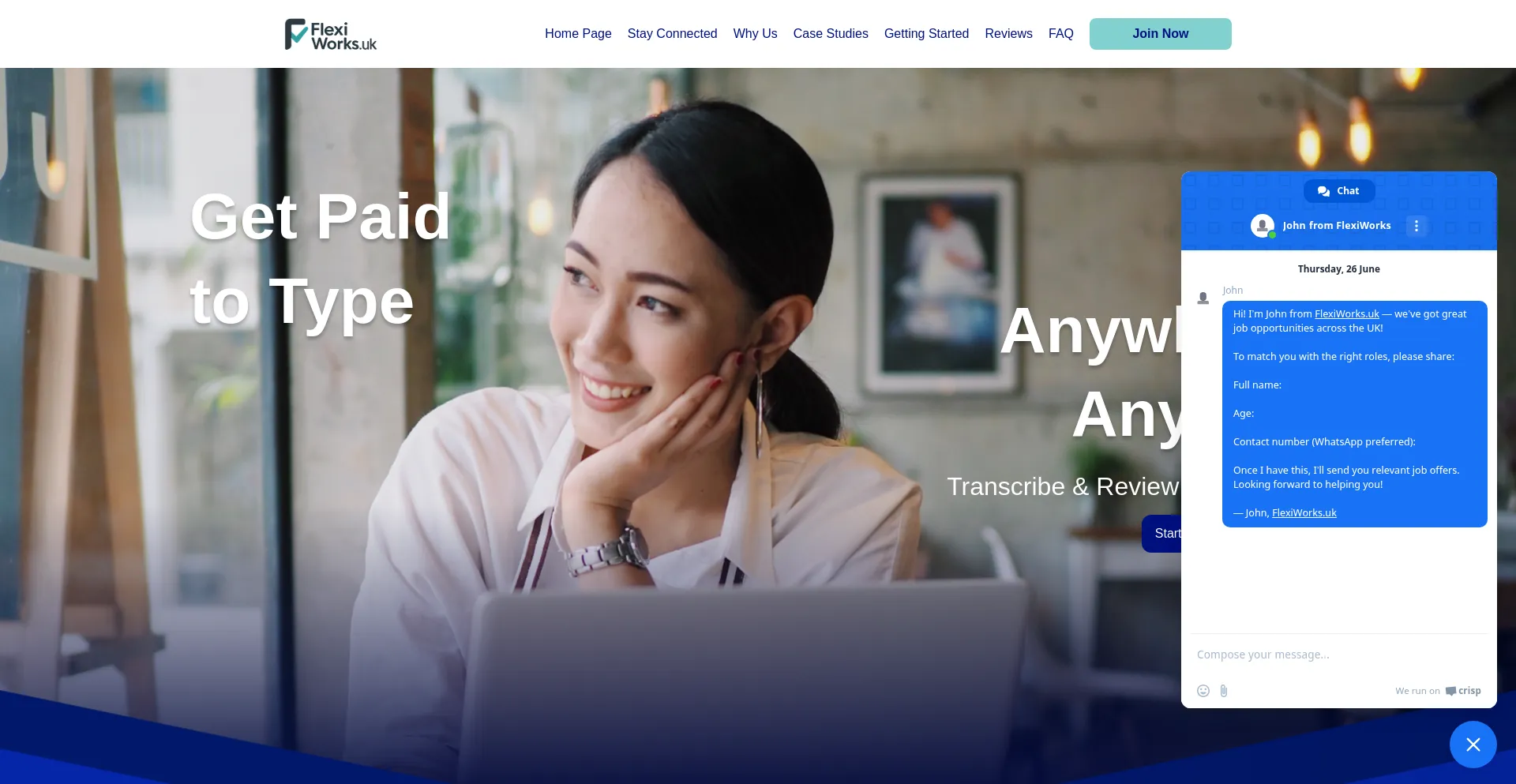 Website screenshot of The-flexiworks.com