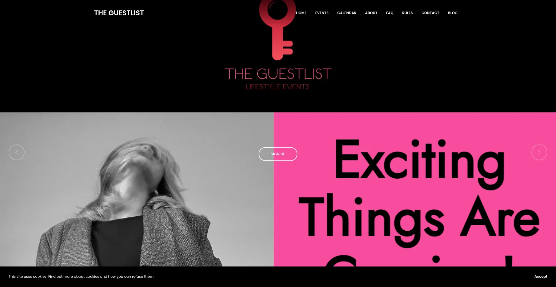 Website screenshot of The-glist.com