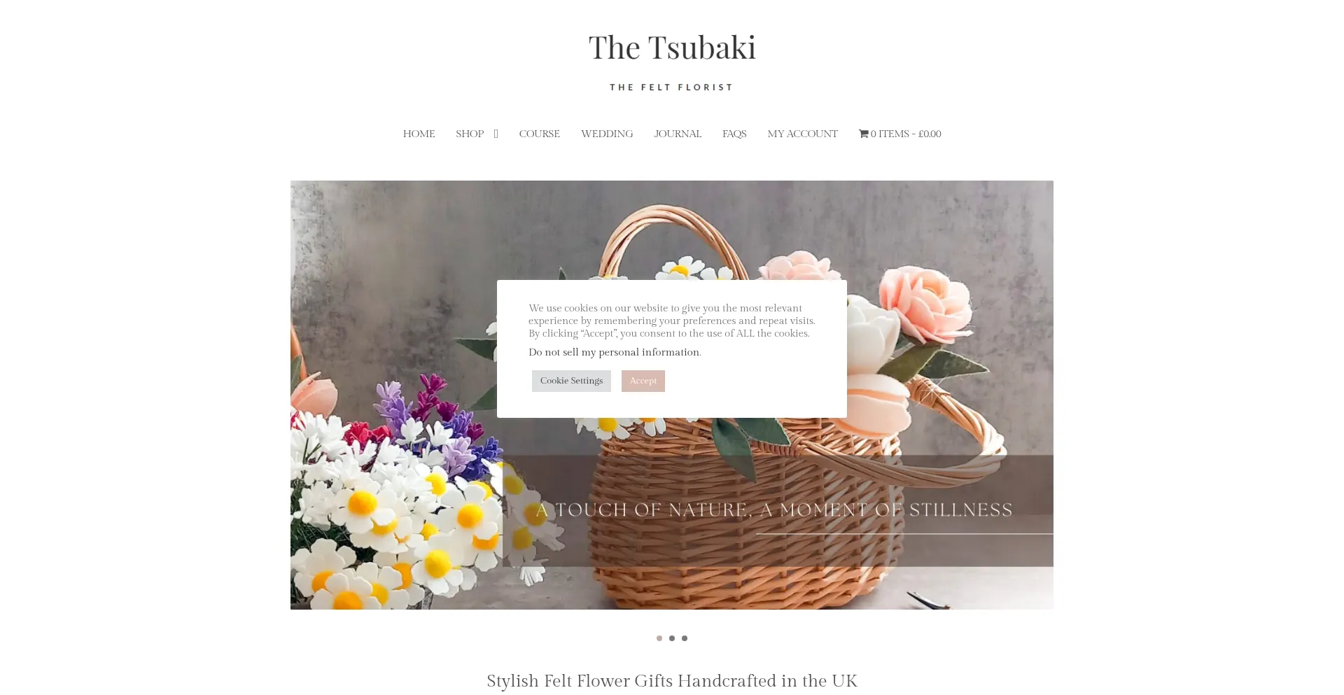 Website screenshot of The-tsubaki.com