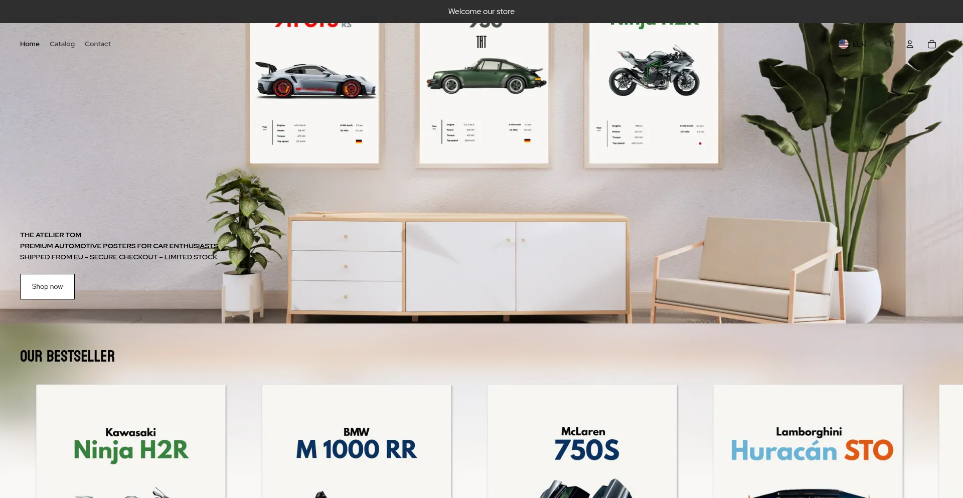 Website screenshot of Theateliertom.store