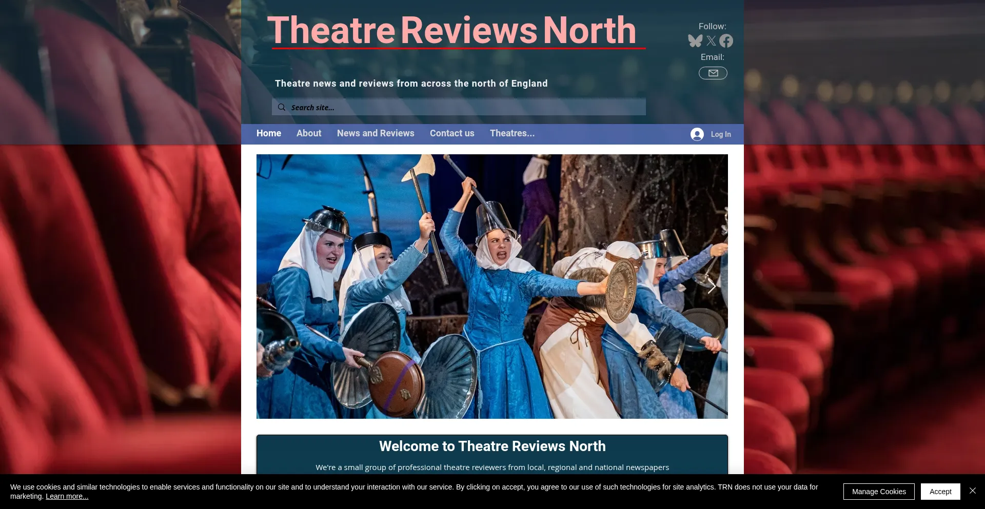 Website screenshot of Theatrereviewsnorth.com