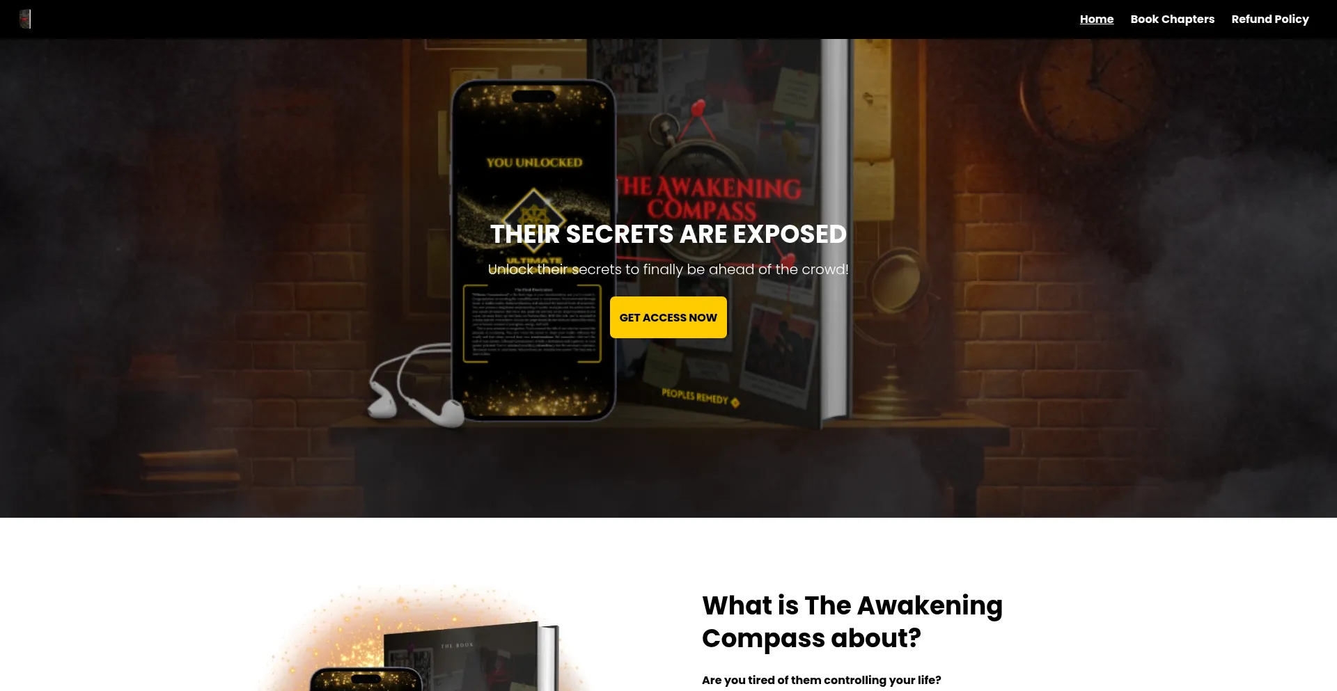 Website screenshot of Theawakeningcompass.bio