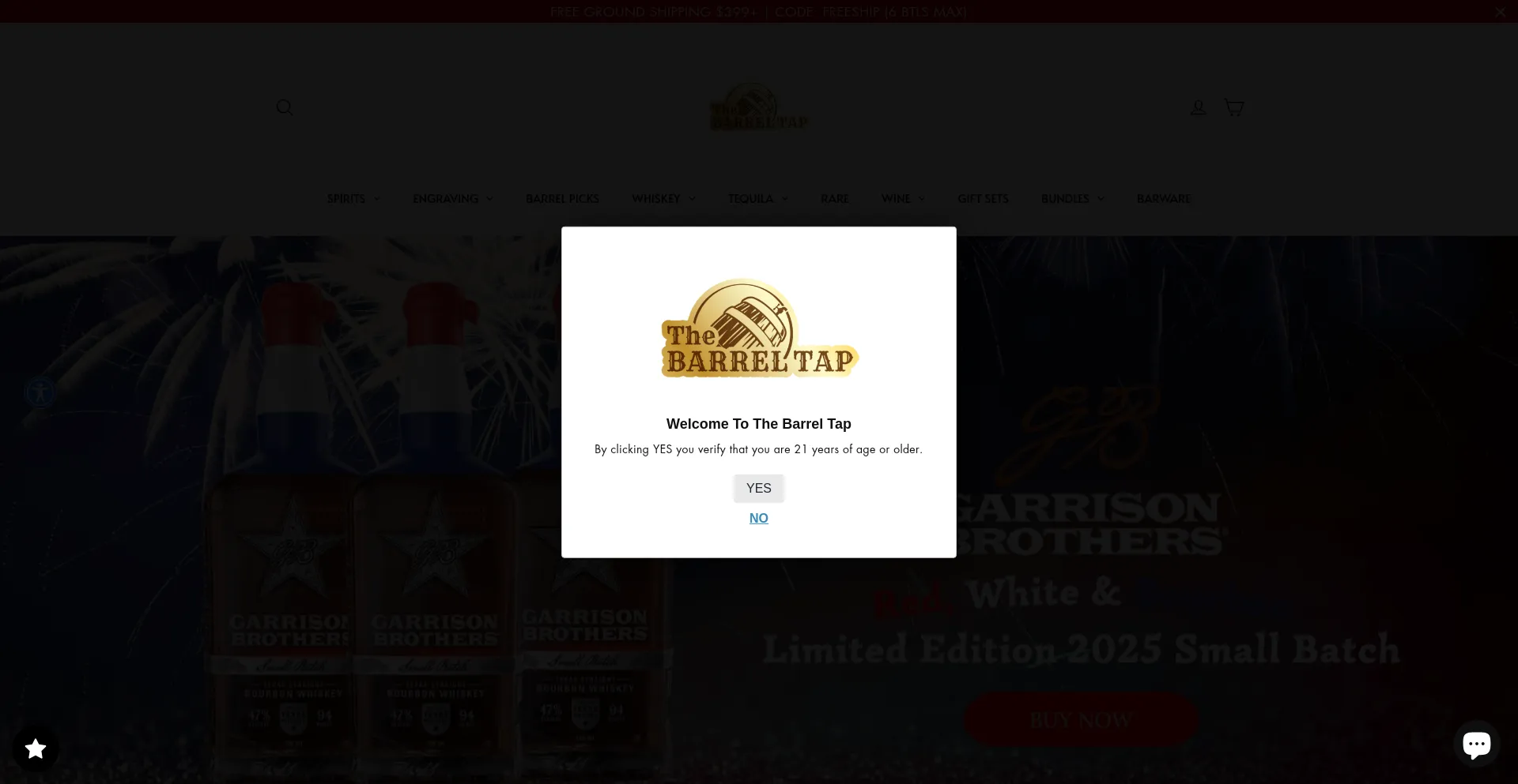 Website screenshot of Thebarreltap.com