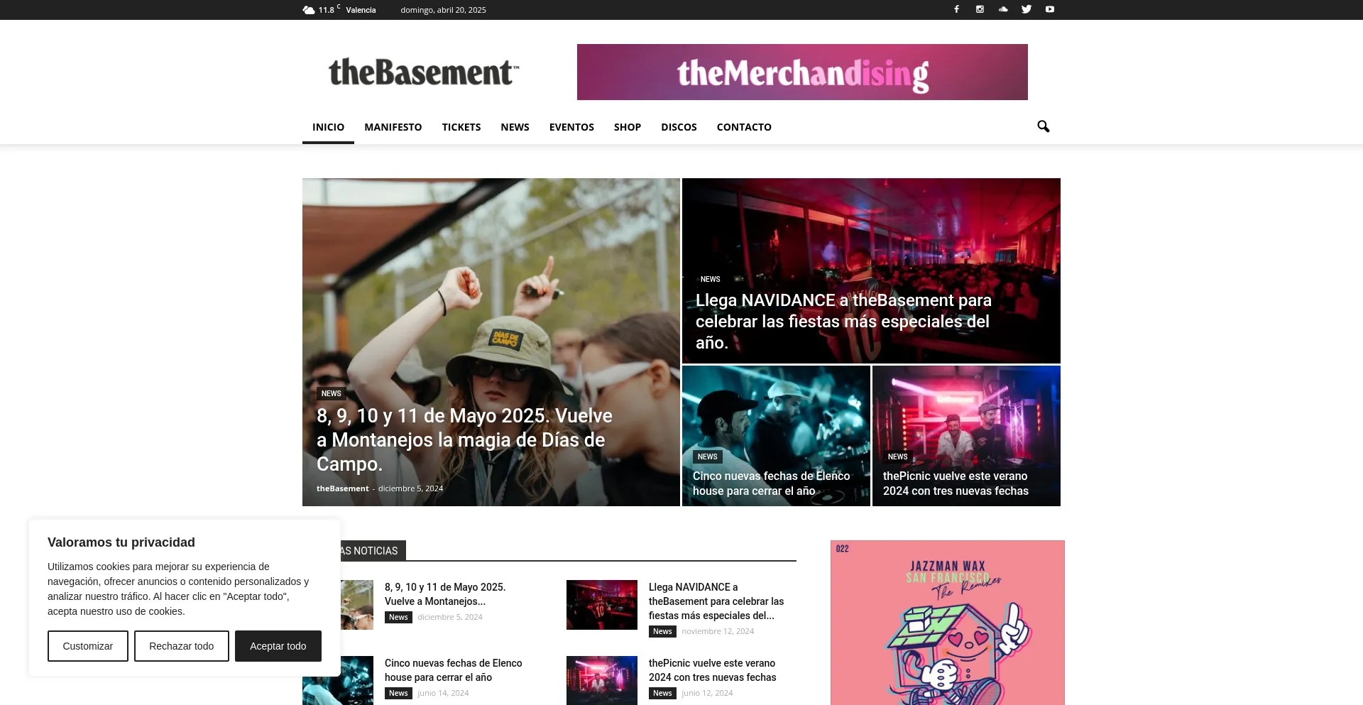 Website screenshot of Thebasementxxx.com
