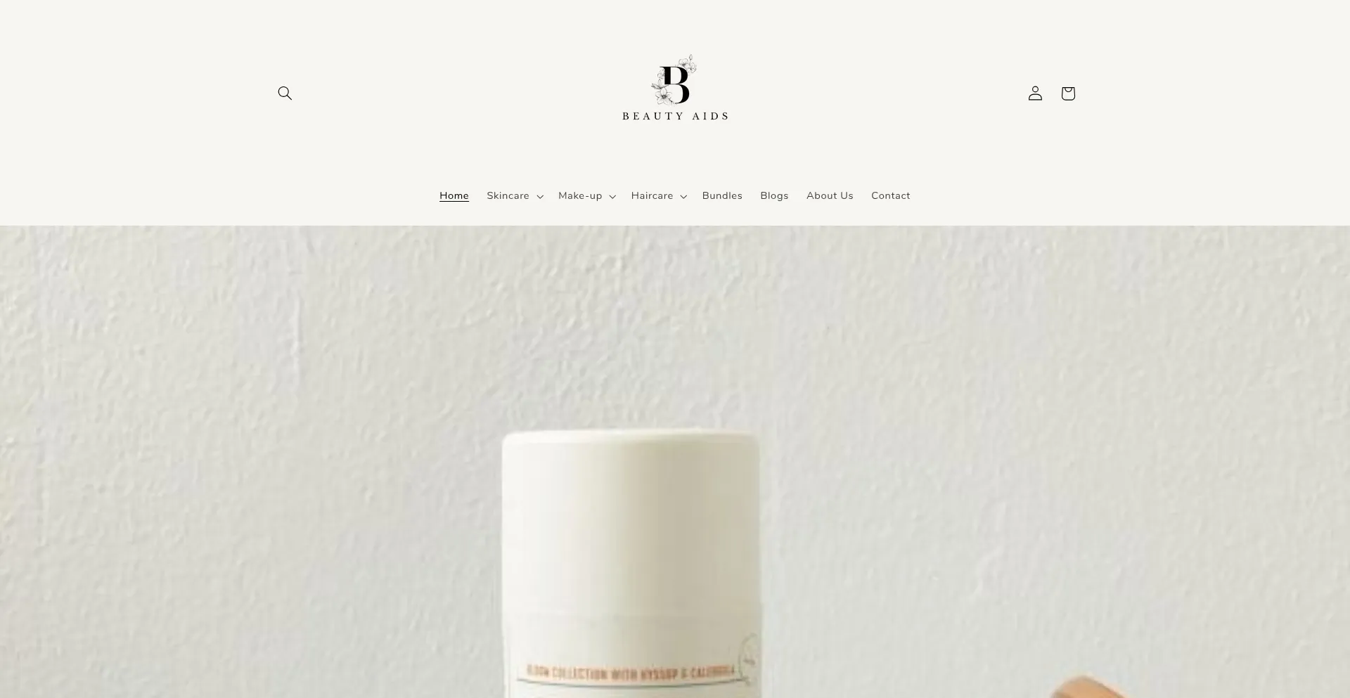 Website screenshot of Thebeautyaids.com