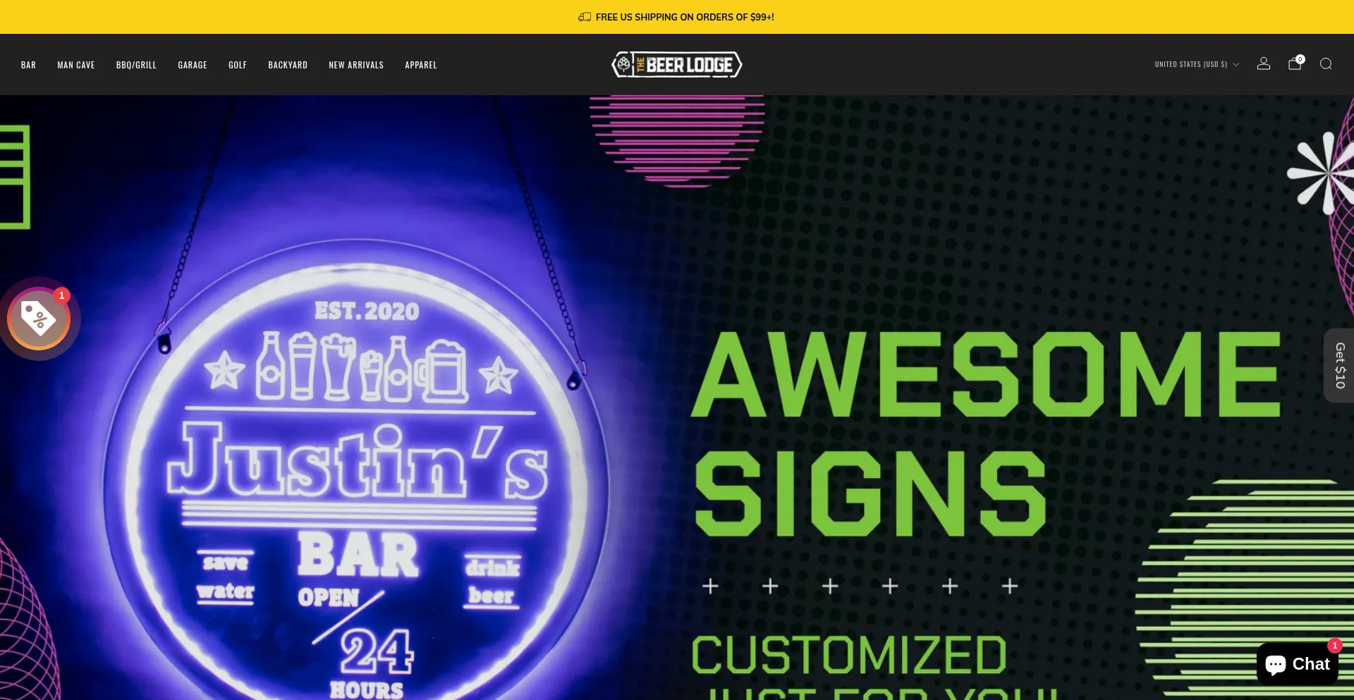 Website screenshot of Thebeerlodge.com