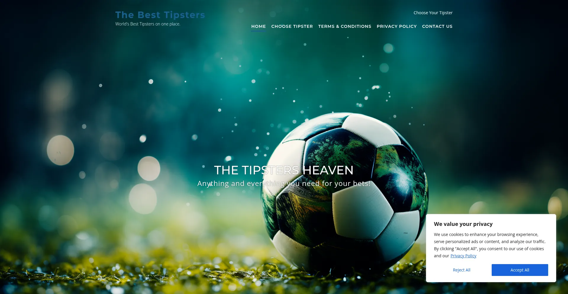 Website screenshot of Thebesttipsters.com