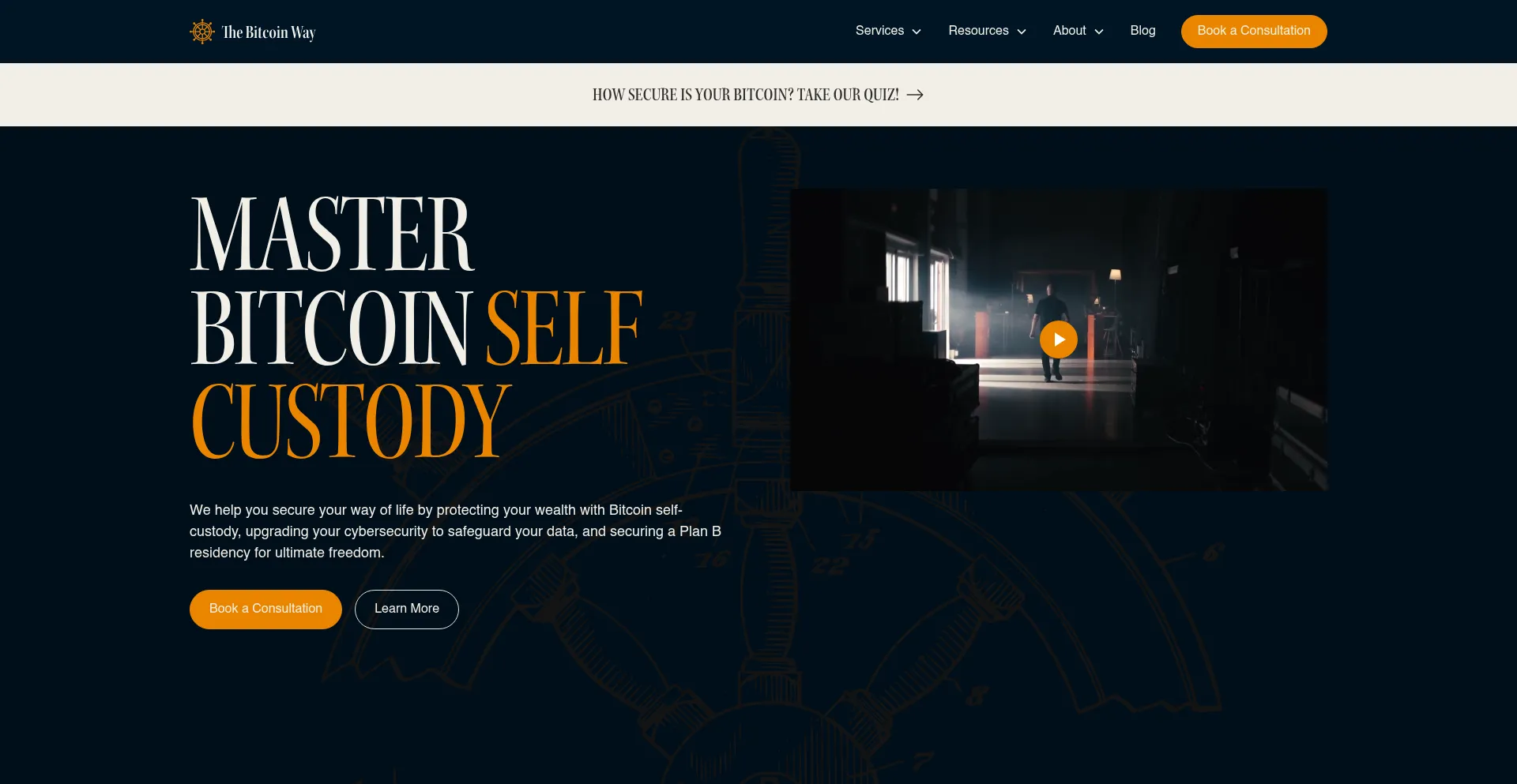 Website screenshot of Thebitcoinway.com