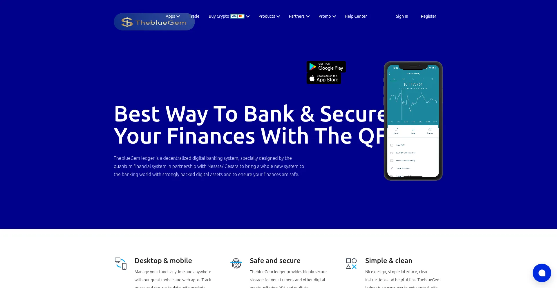 Website screenshot of Thebluegem.online