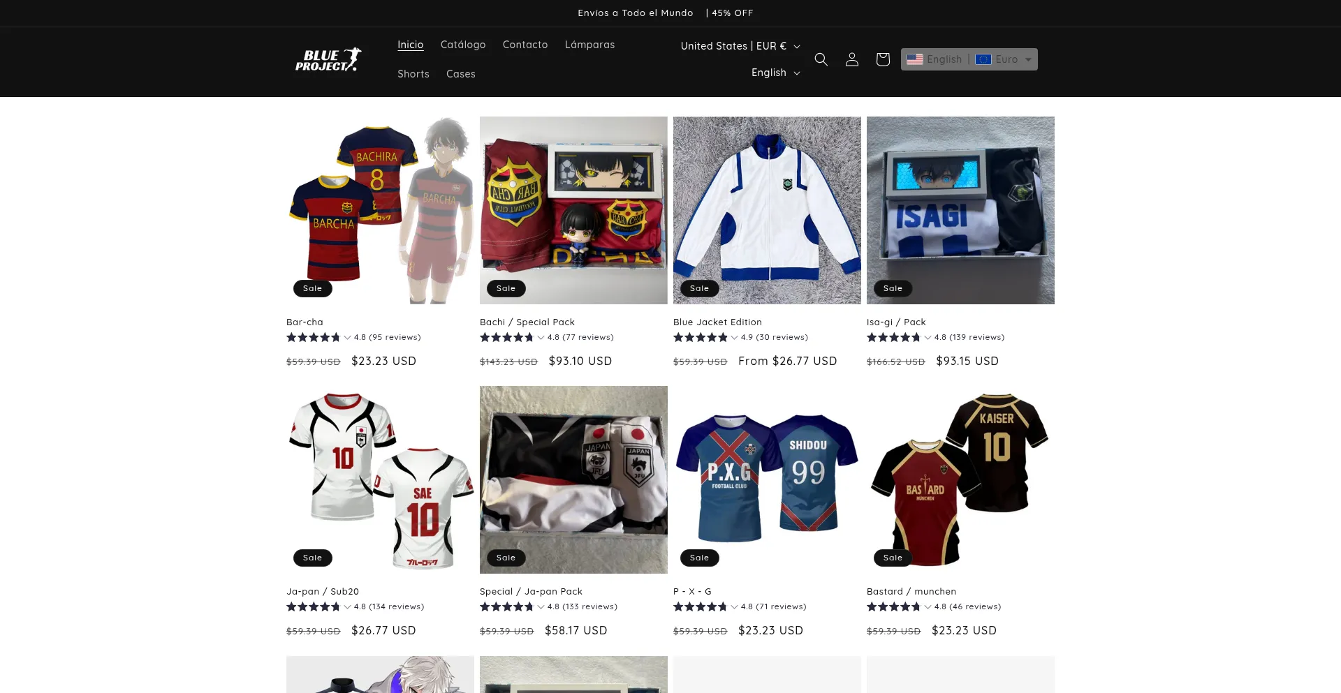 Website screenshot of Theblueproject.store