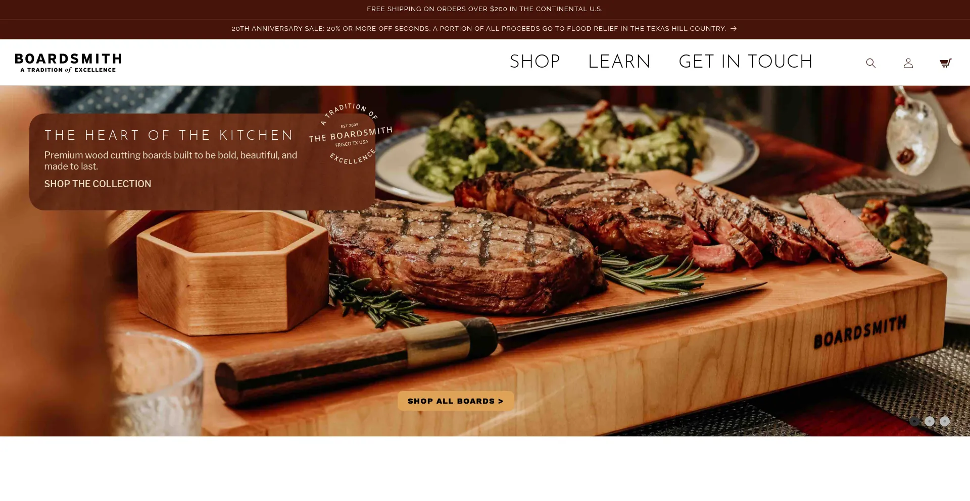 Website screenshot of Theboardsmith.com