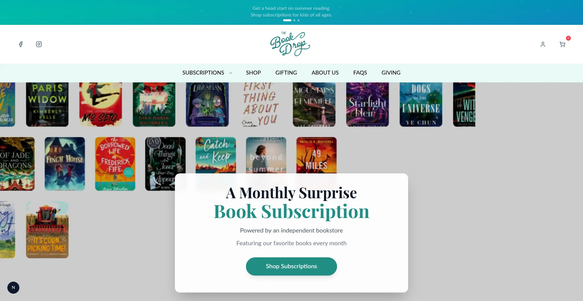 Website screenshot of Thebookdrop.com