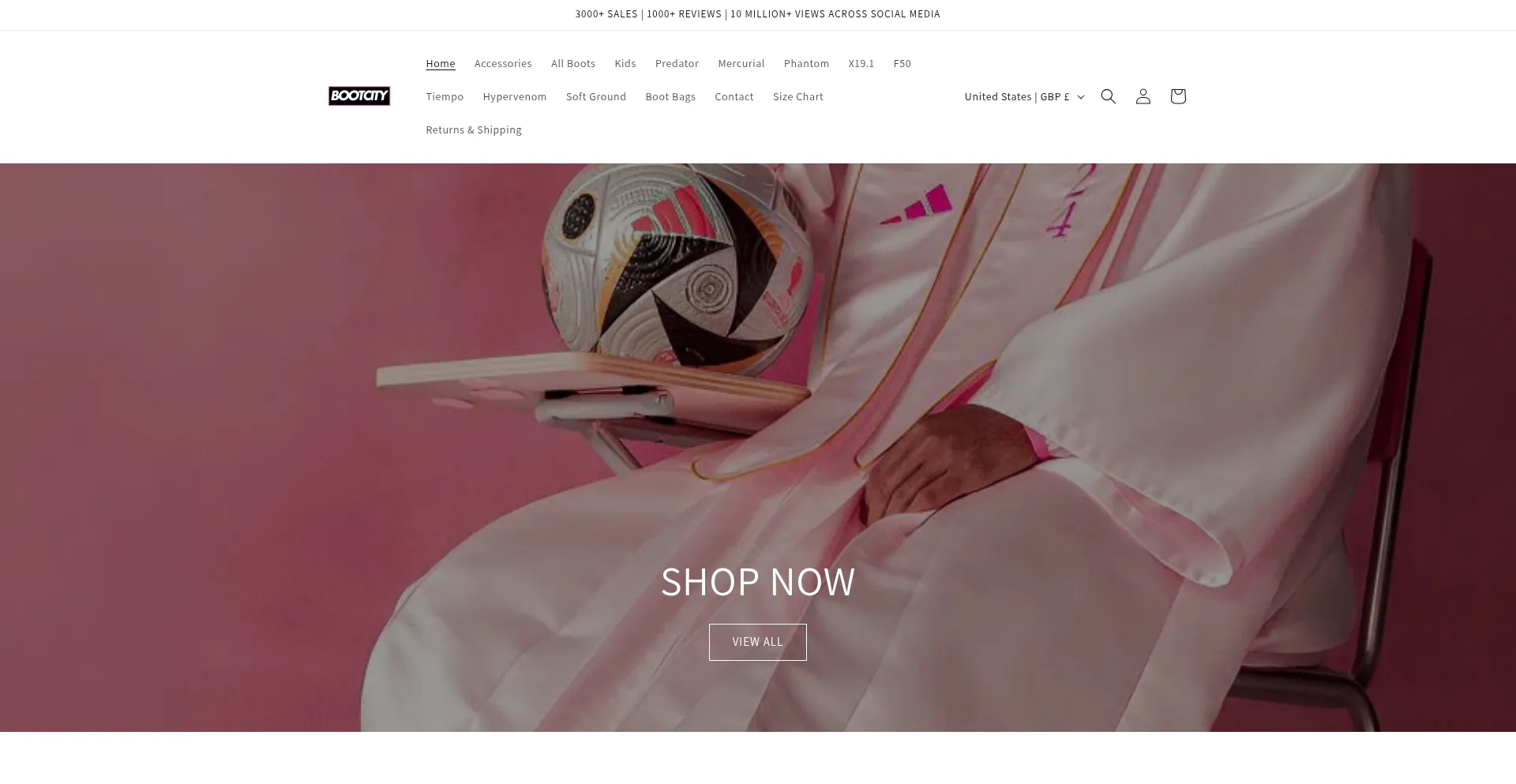 Website screenshot of Thebootcity.com