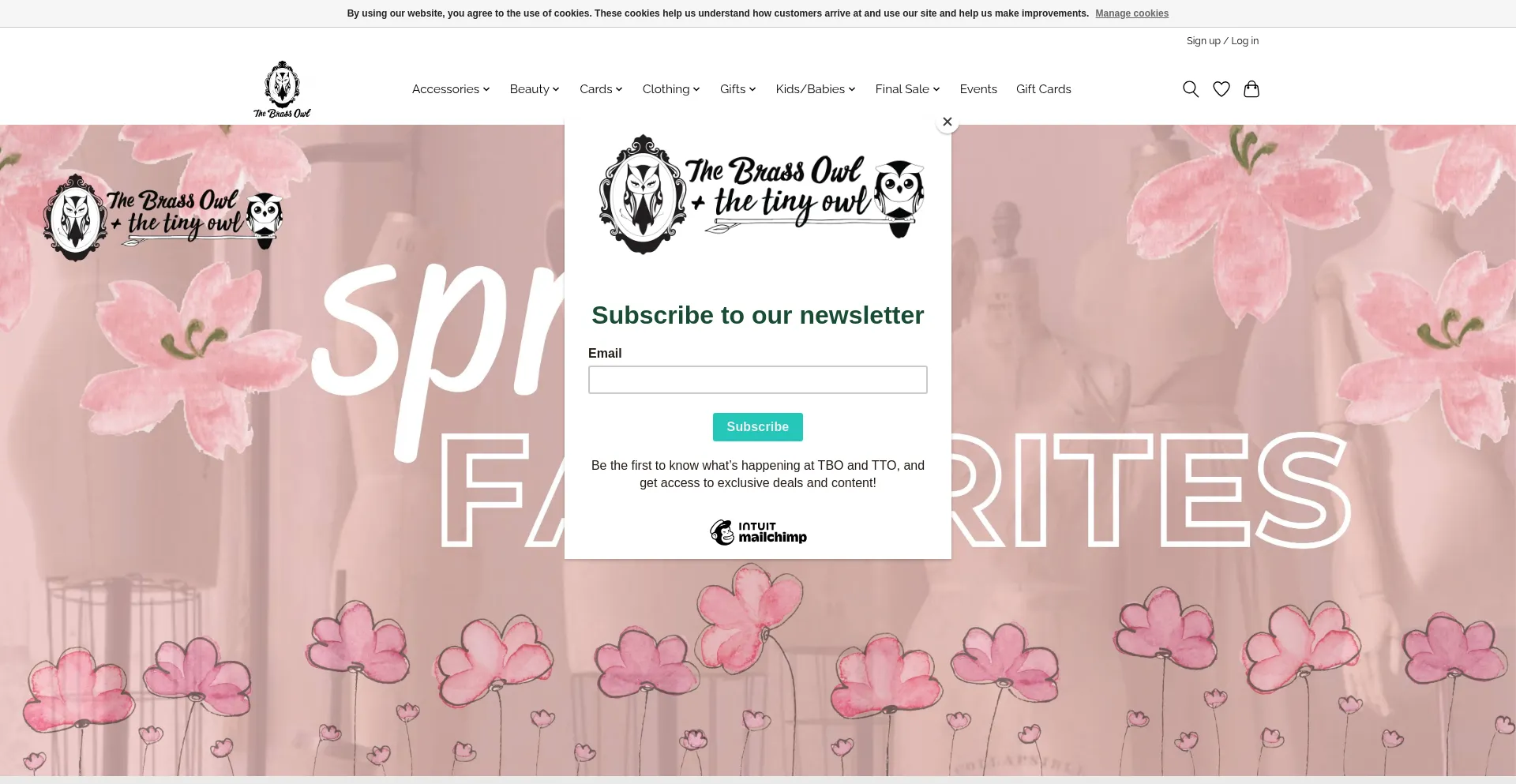 Website screenshot of Thebrassowl.com