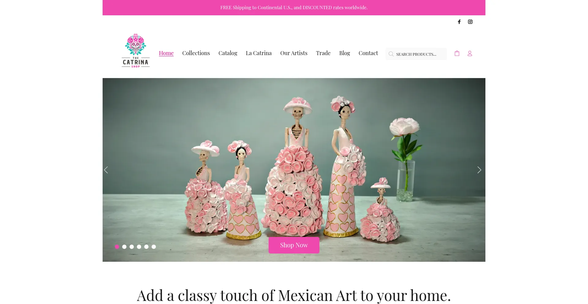 Website screenshot of Thecatrinashop.com