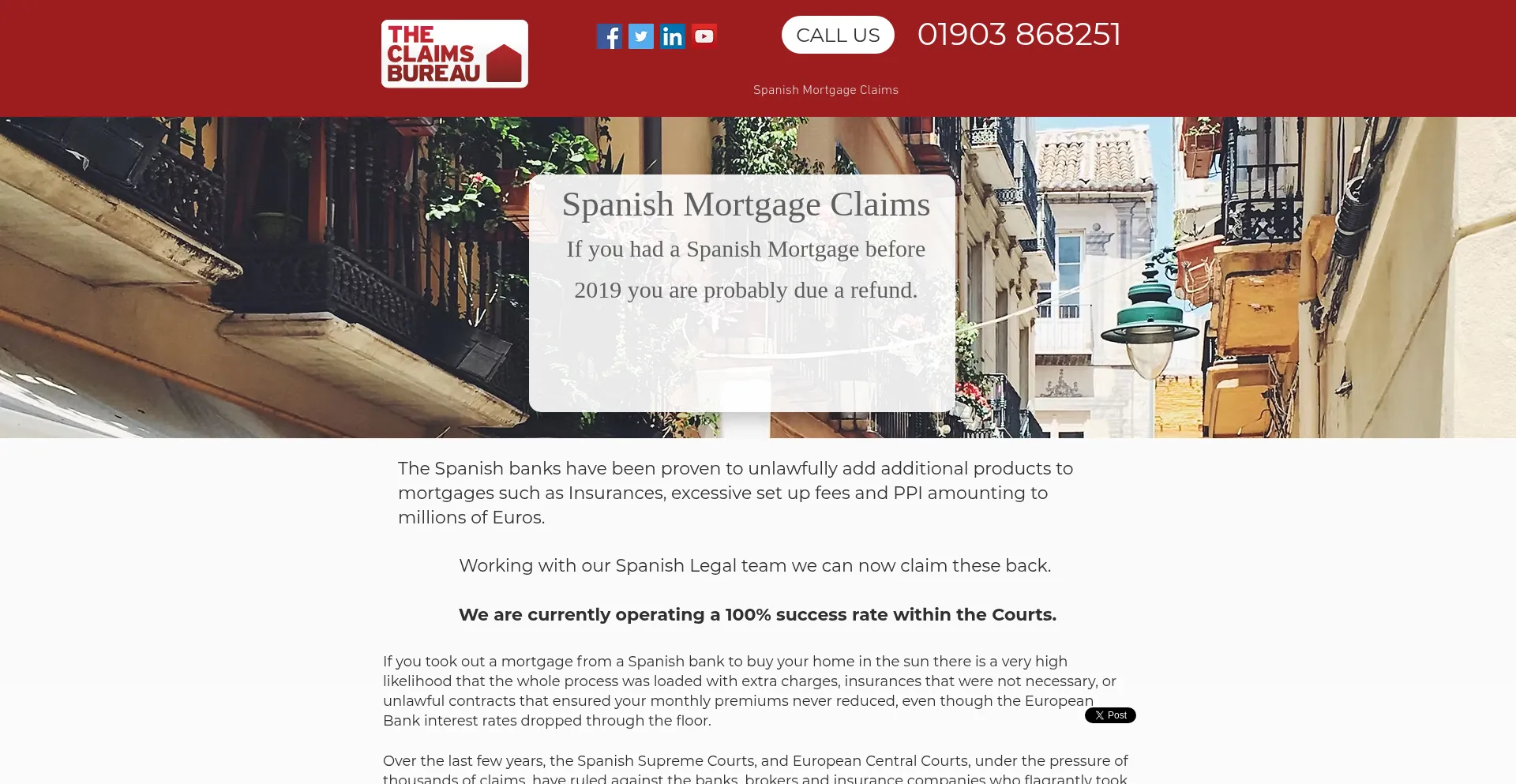 Website screenshot of Theclaimsbureau.co.uk