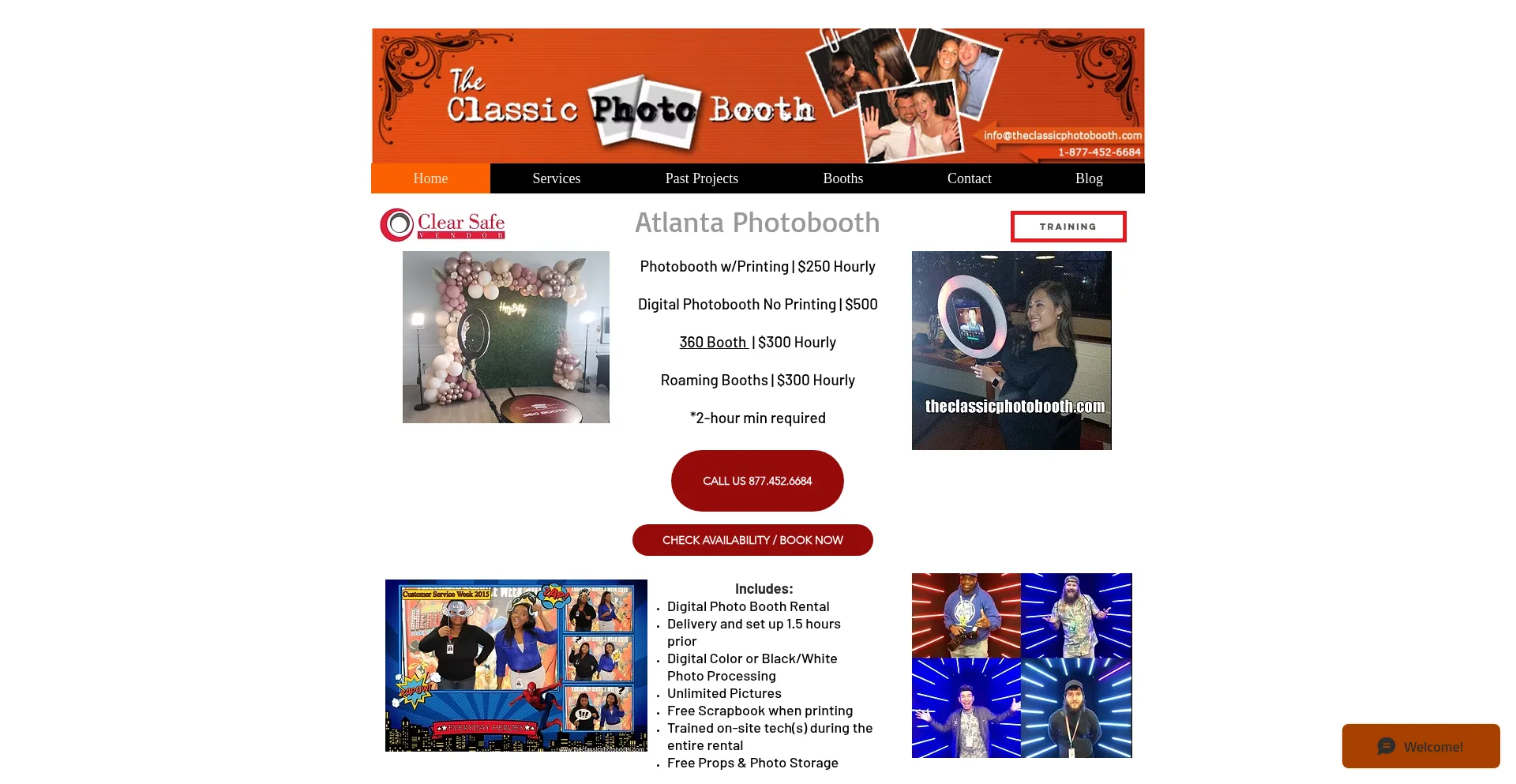 Website screenshot of Theclassicphotobooth.com