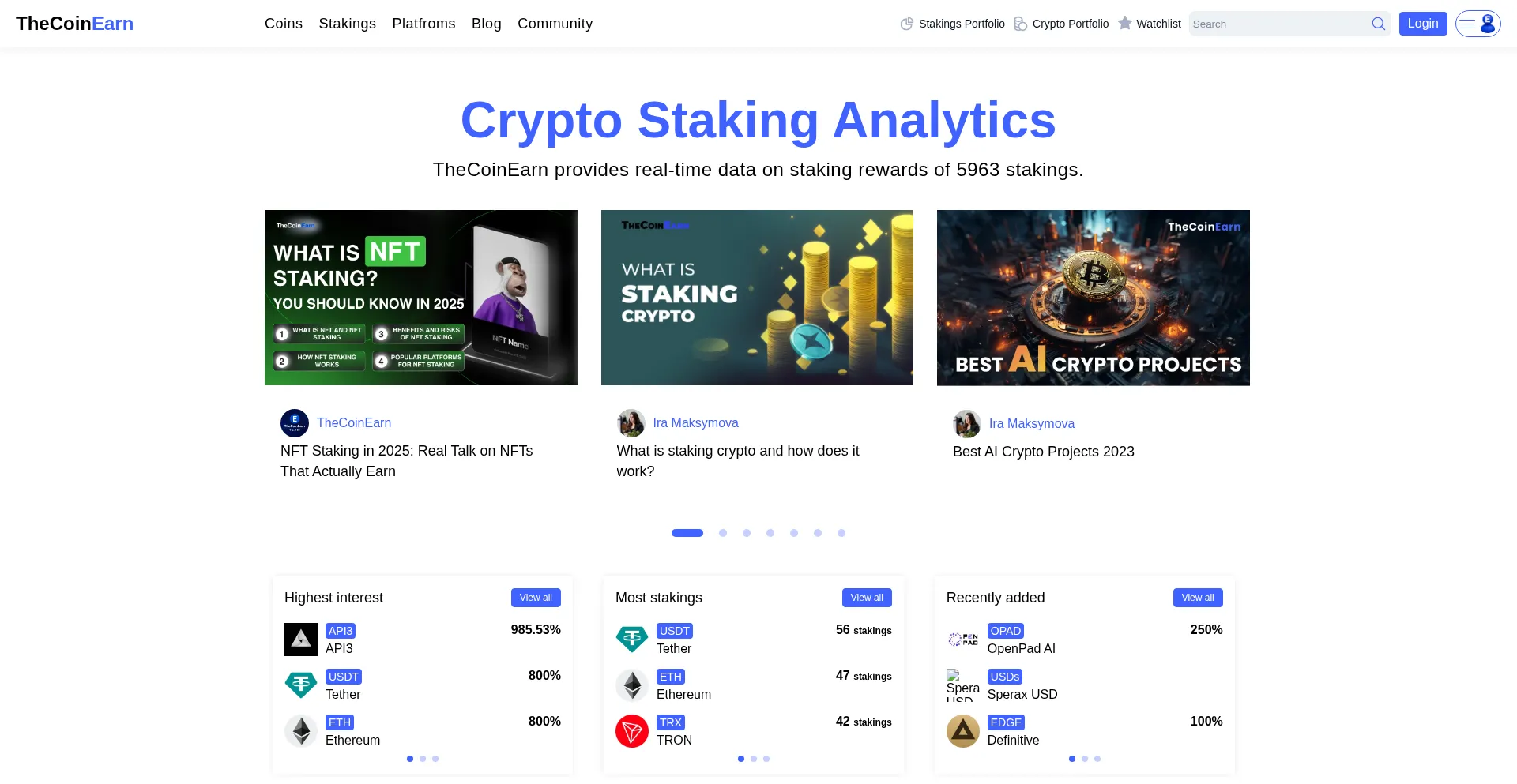 Website screenshot of Thecoinearn.com