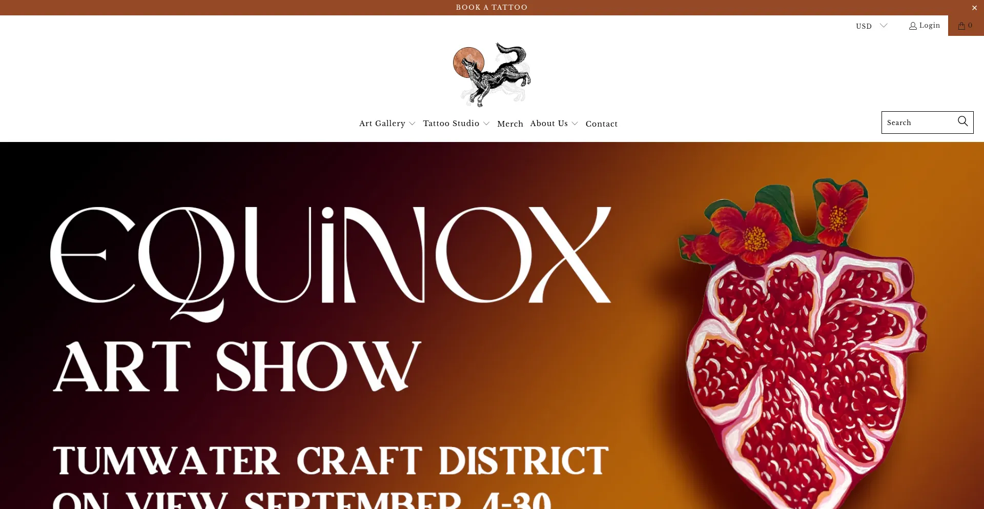 Website screenshot of Thecopperwolf.com