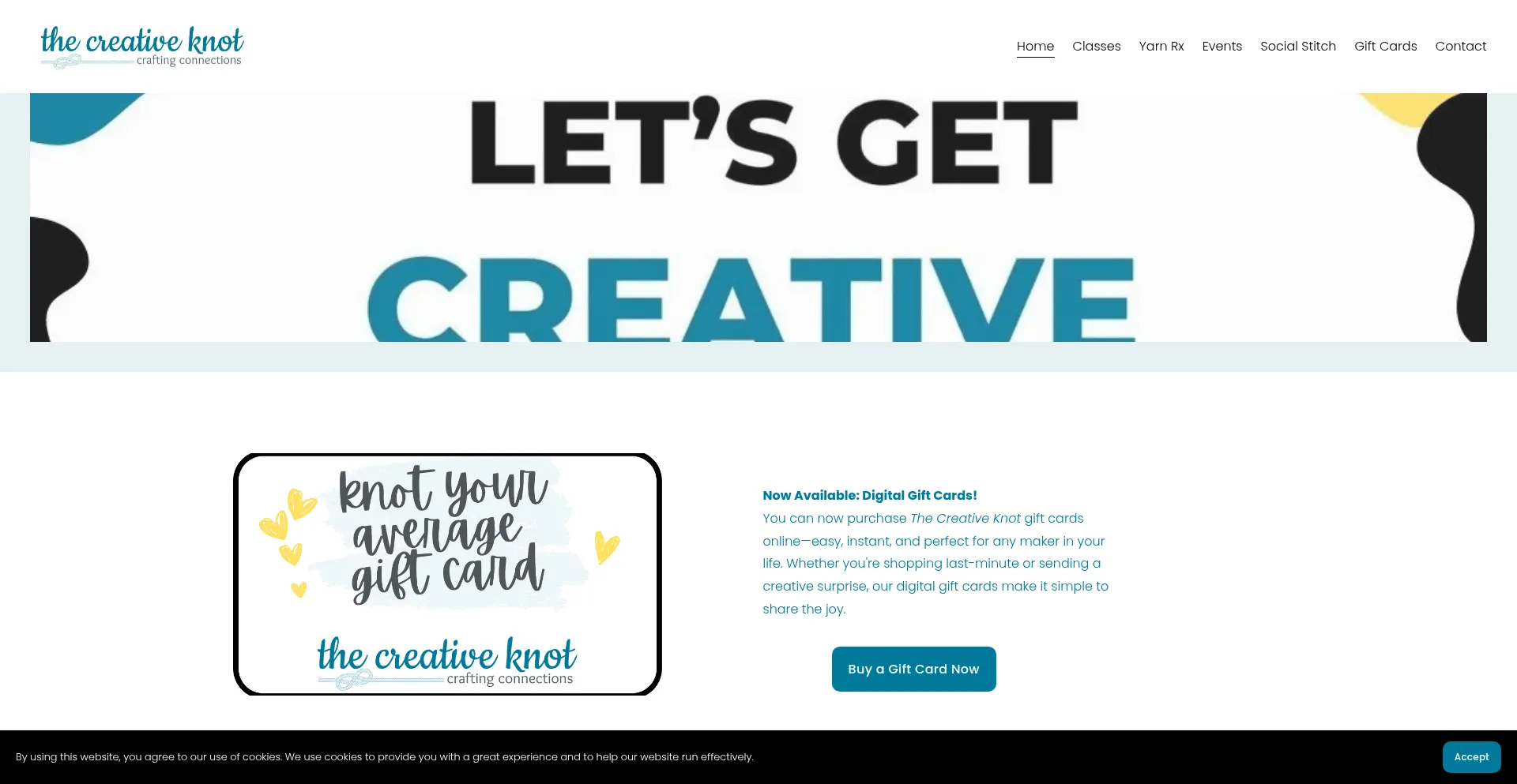 Website screenshot of Thecreativeknot.com