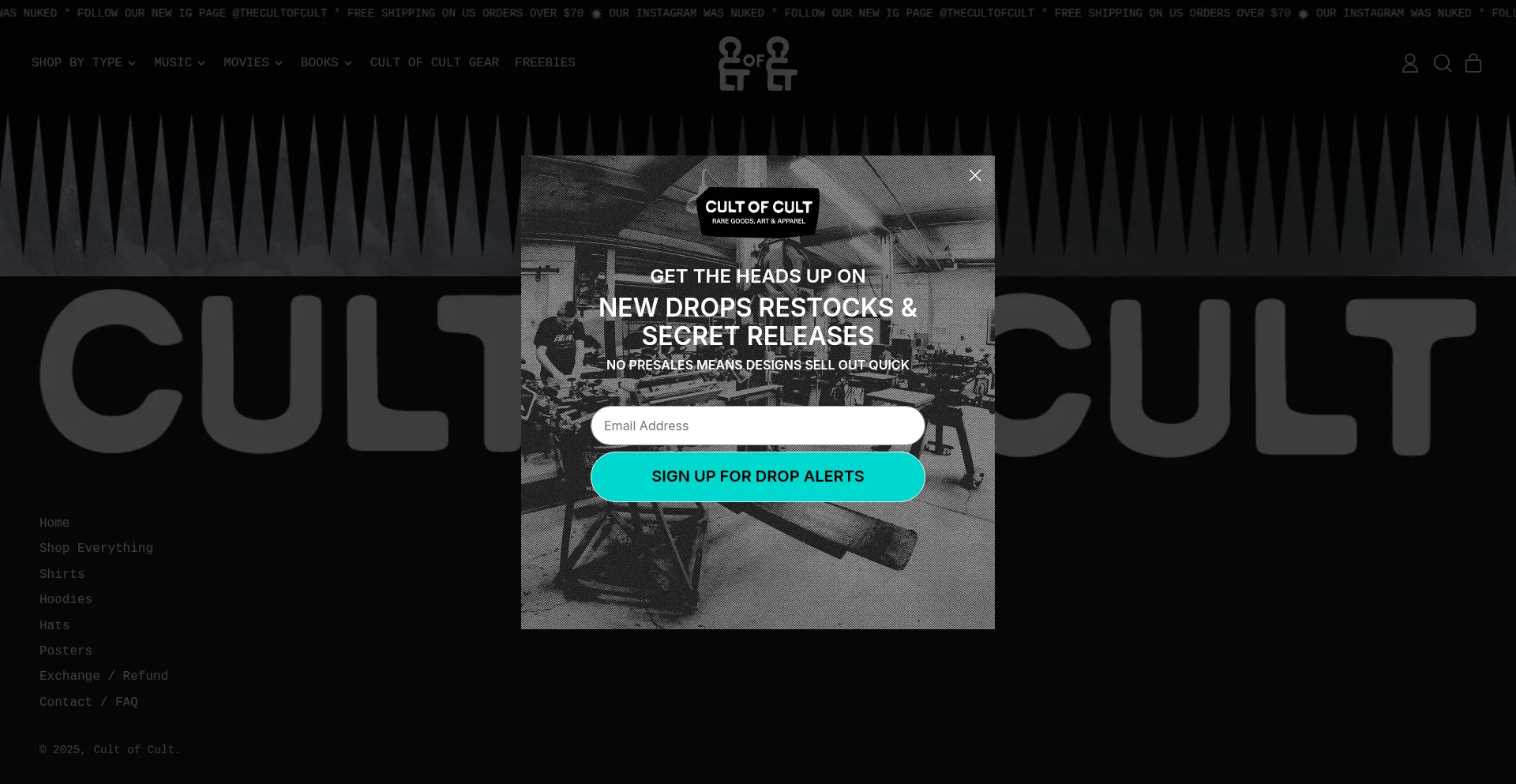 Website screenshot of Thecultofcult.com