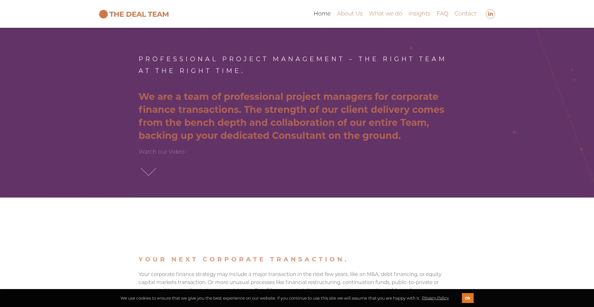 Website screenshot of Thedealteam.com