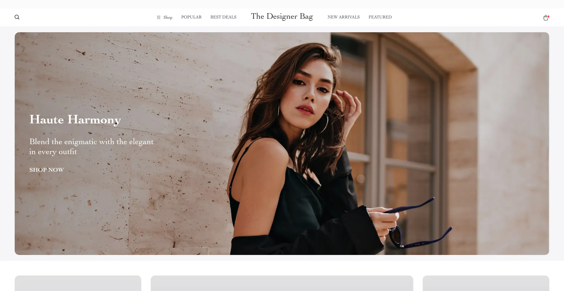 Website screenshot of Thedesignerbag.com
