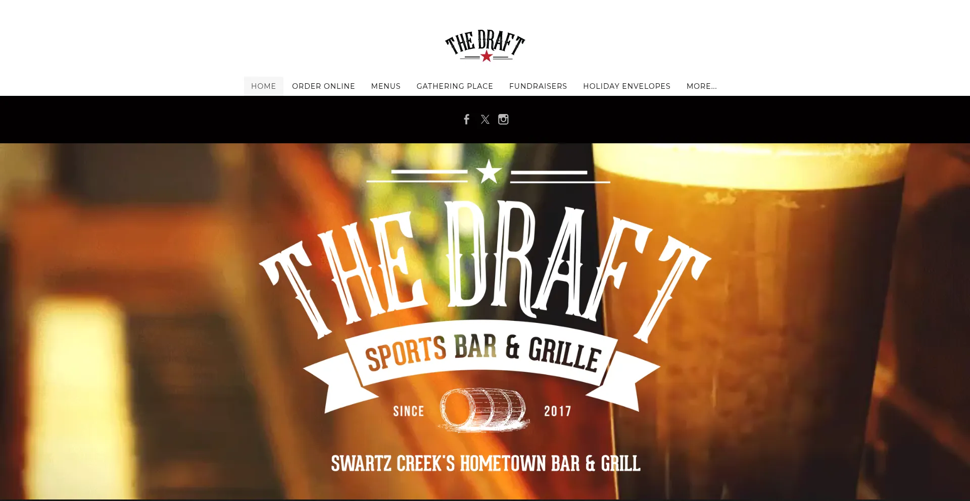 Website screenshot of Thedraftsportsbarandgrille.com