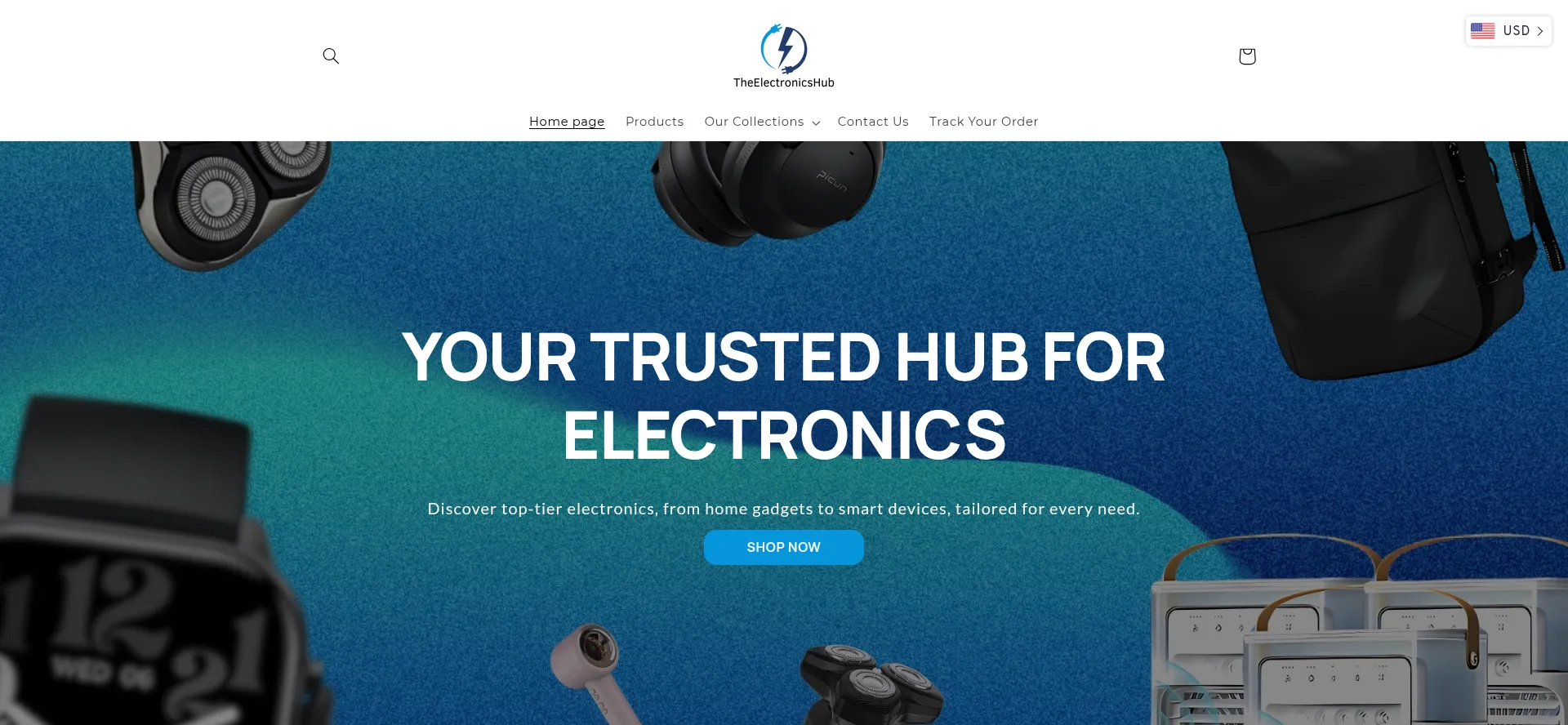 Website screenshot of Theelectronicshub.com