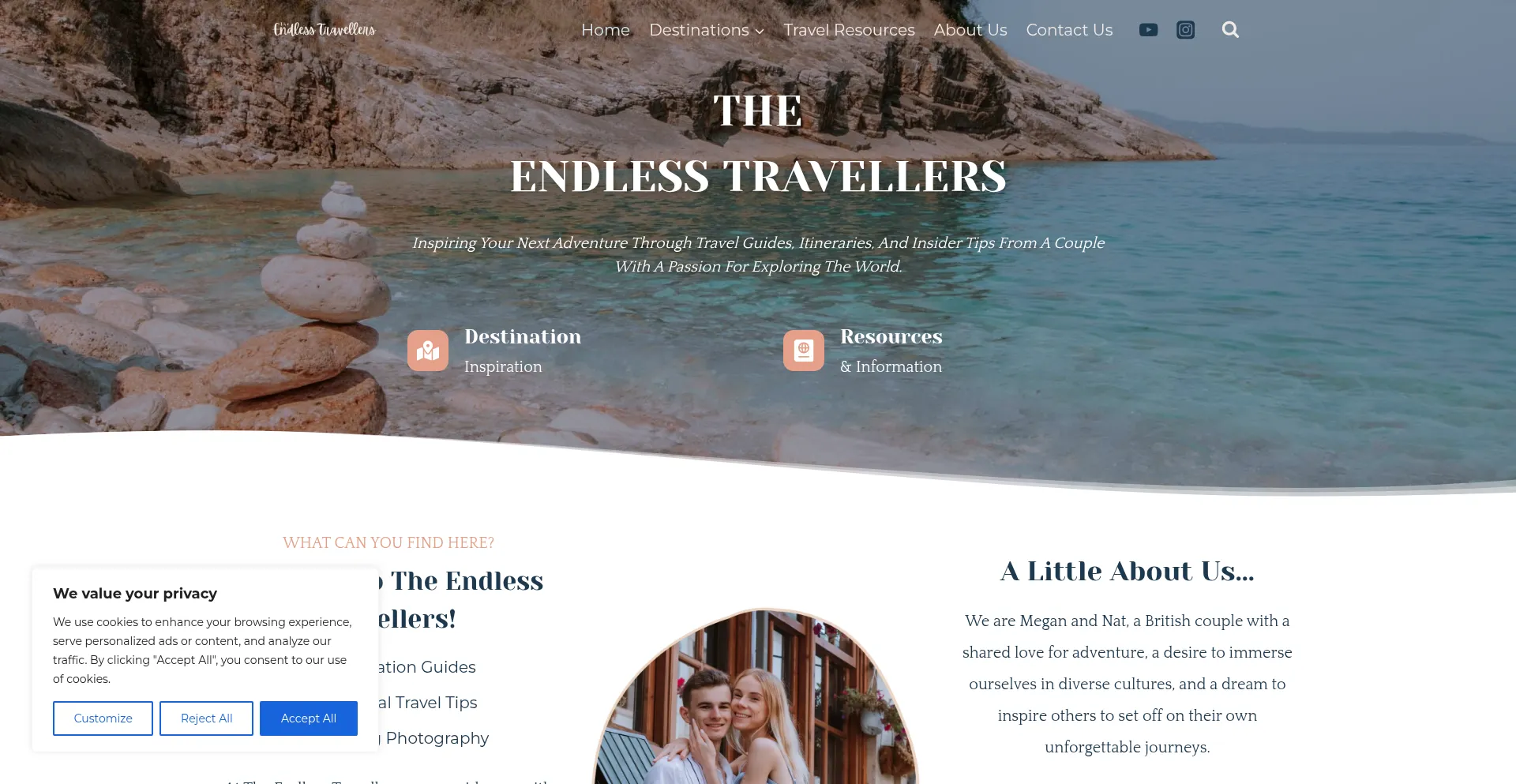 Website screenshot of Theendlesstravellers.com