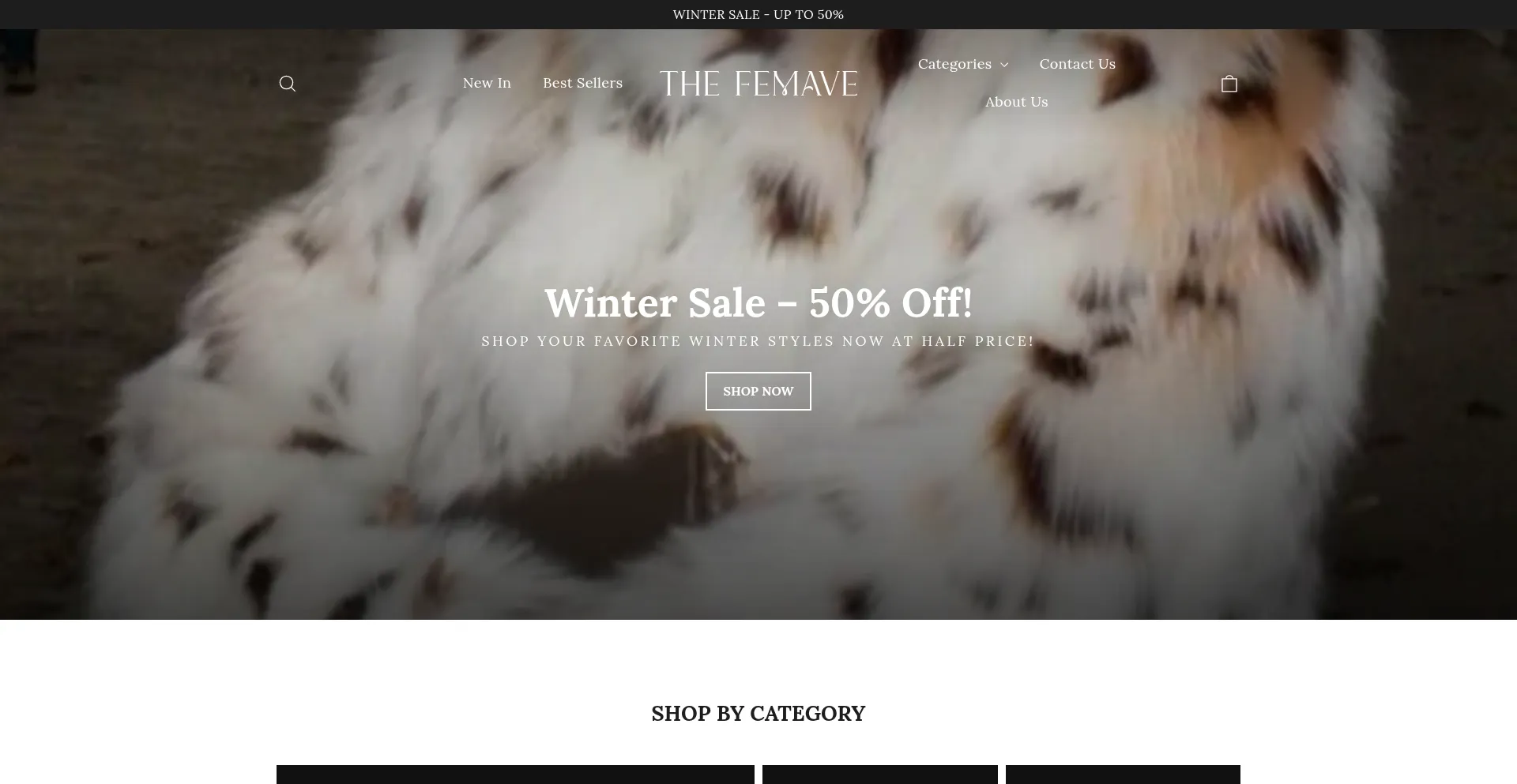 Website screenshot of Thefemave.com