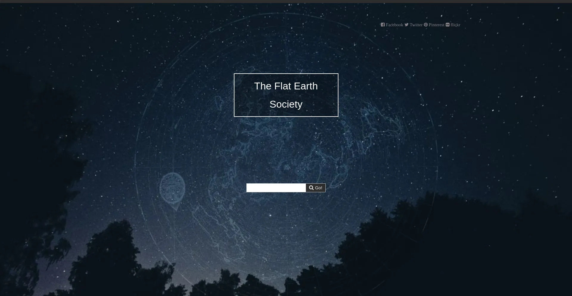 Website screenshot of Theflatearthsociety.org