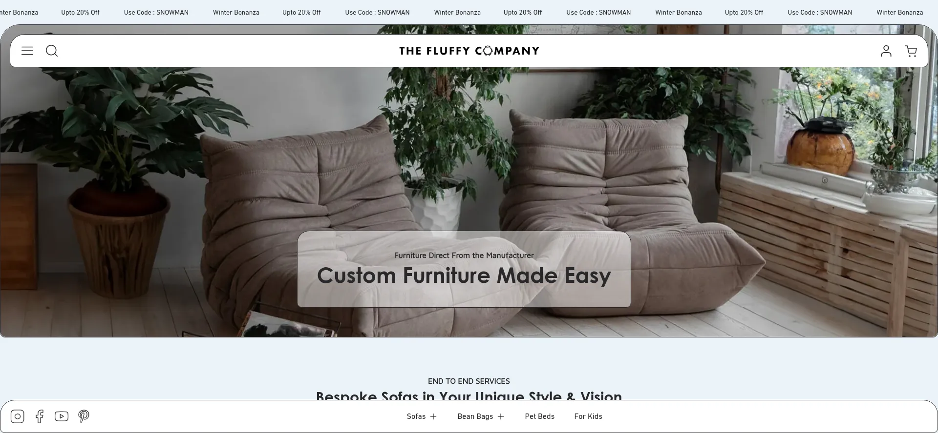 Website screenshot of Thefluffycompany.in