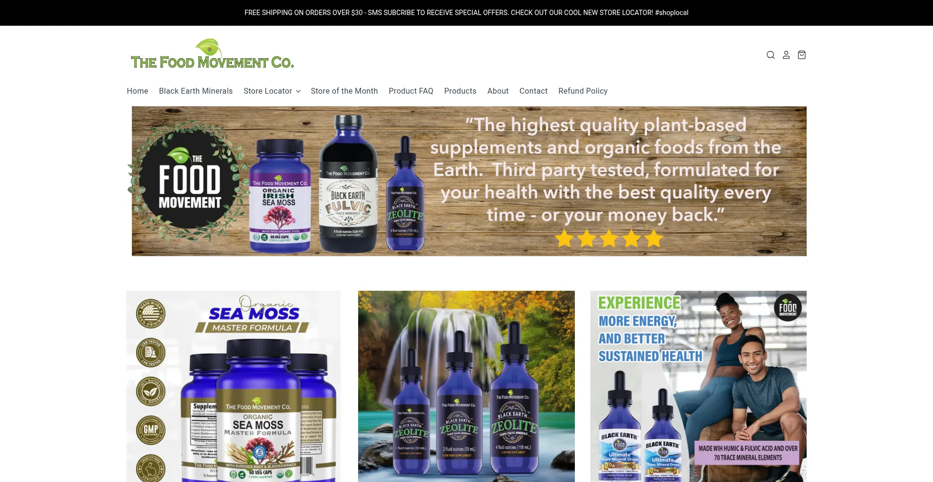 Website screenshot of Thefoodmovement.com