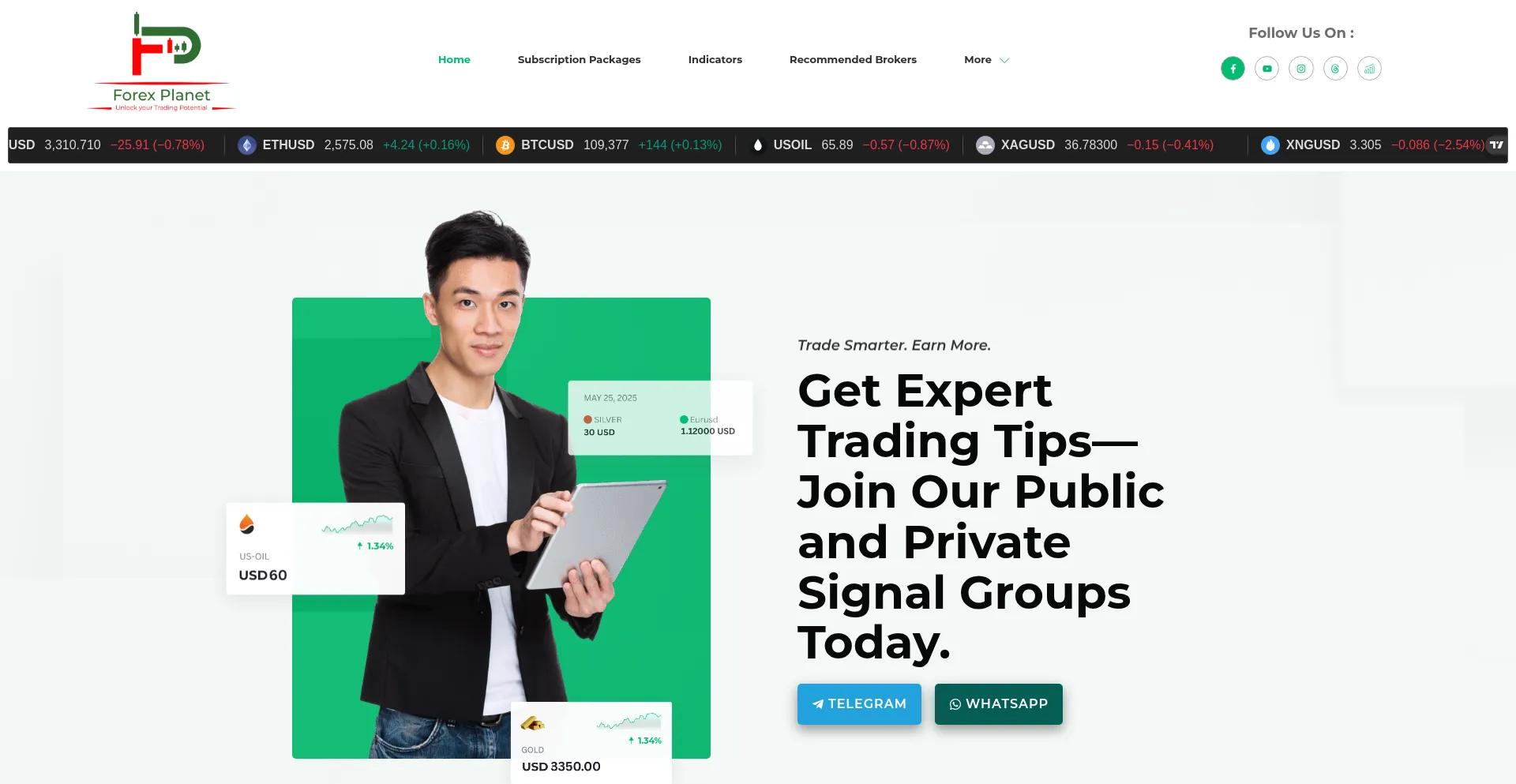 Website screenshot of Theforexplanet.com