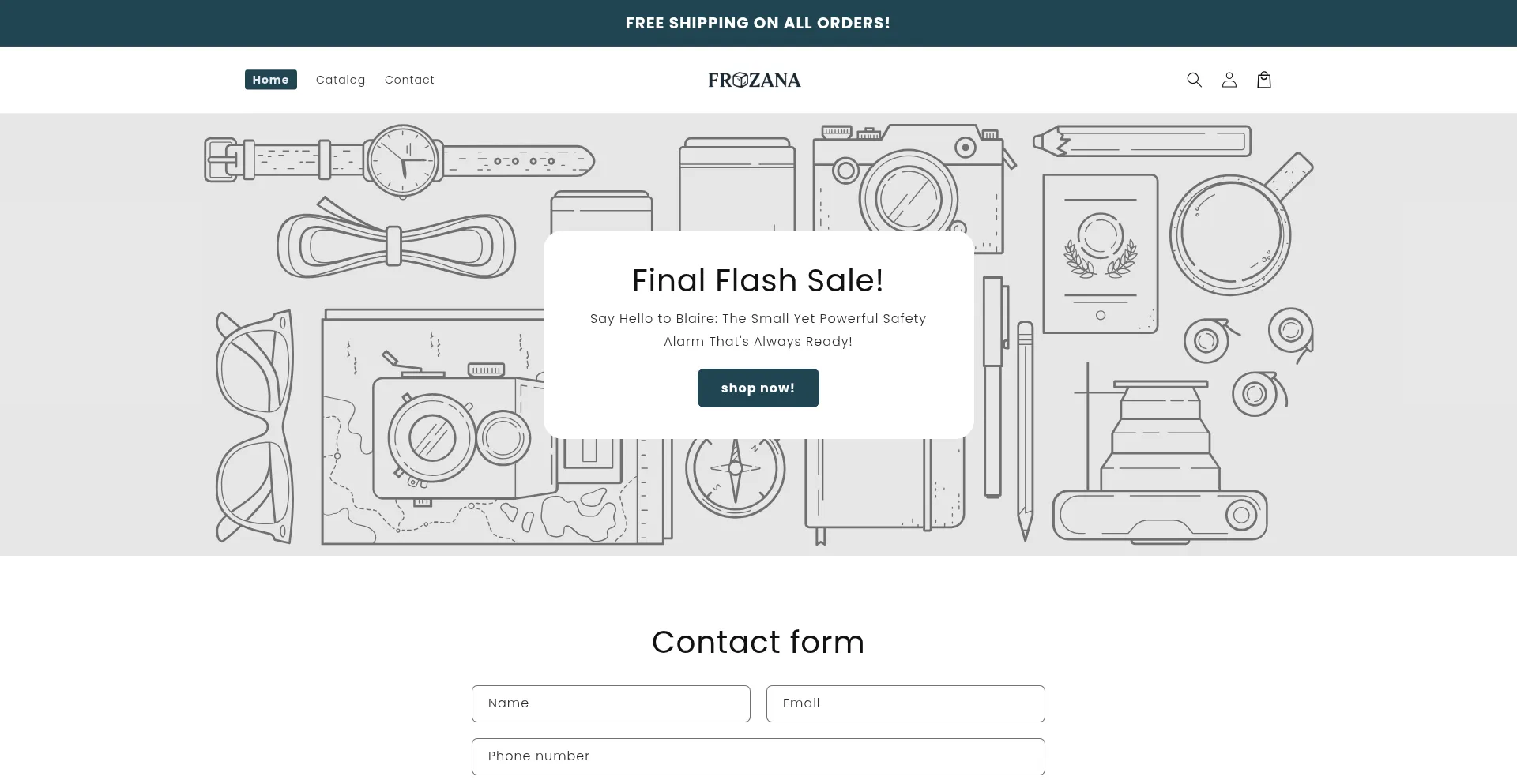 Website screenshot of Thefrozana.com