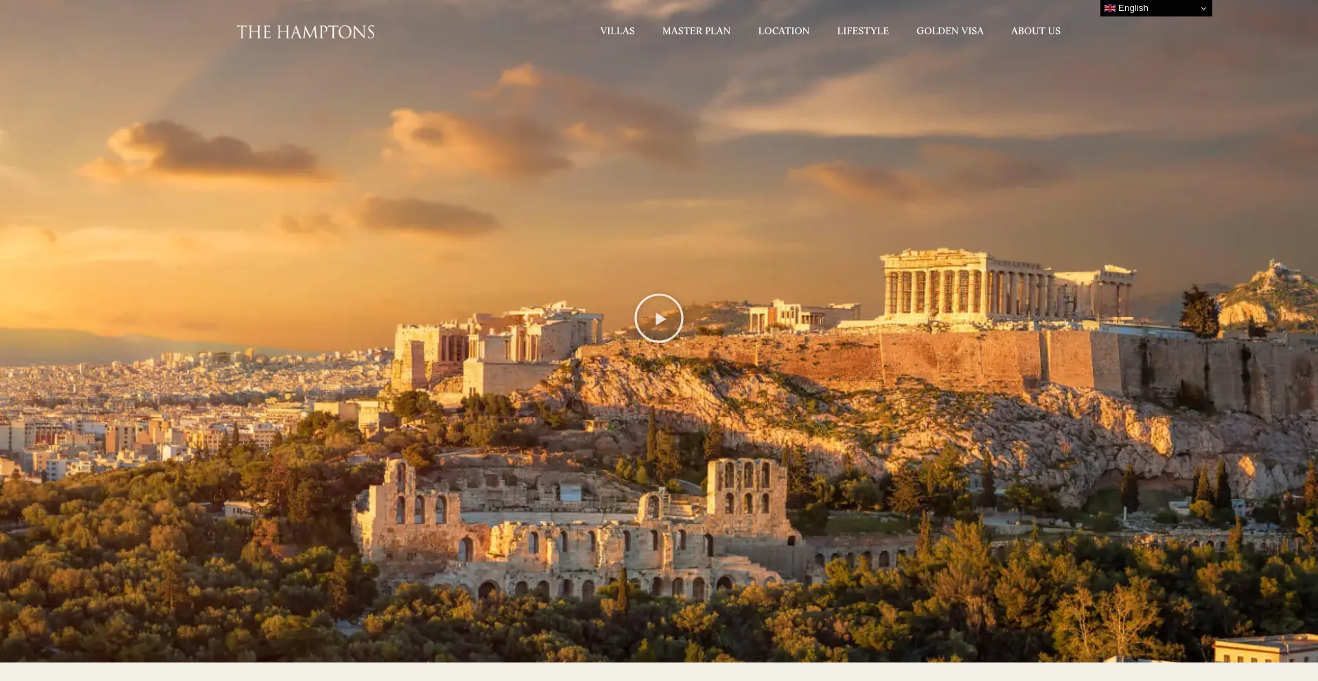 Website screenshot of Thehamptons.gr