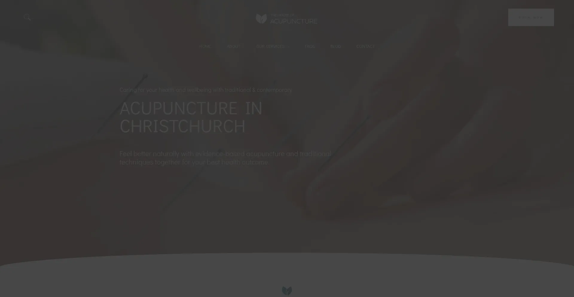 Website screenshot of Thehouseofacupuncture.co.nz