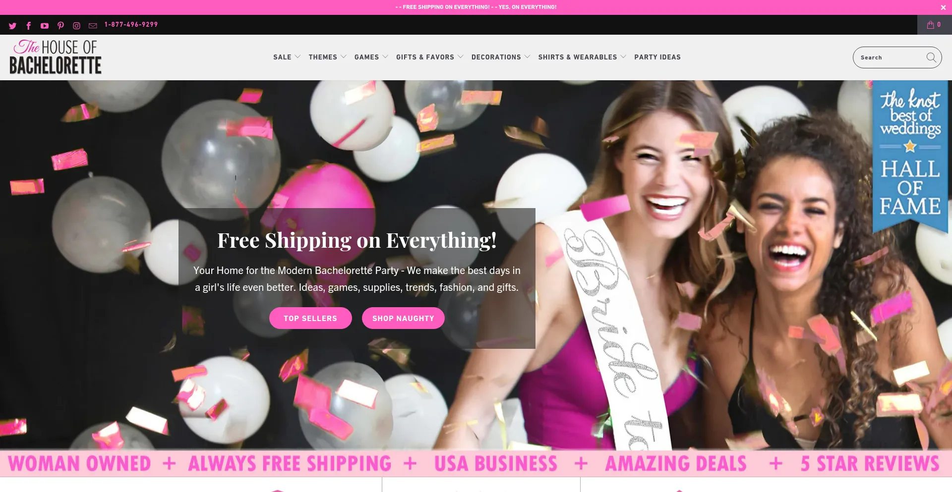 Website screenshot of Thehouseofbachelorette.com