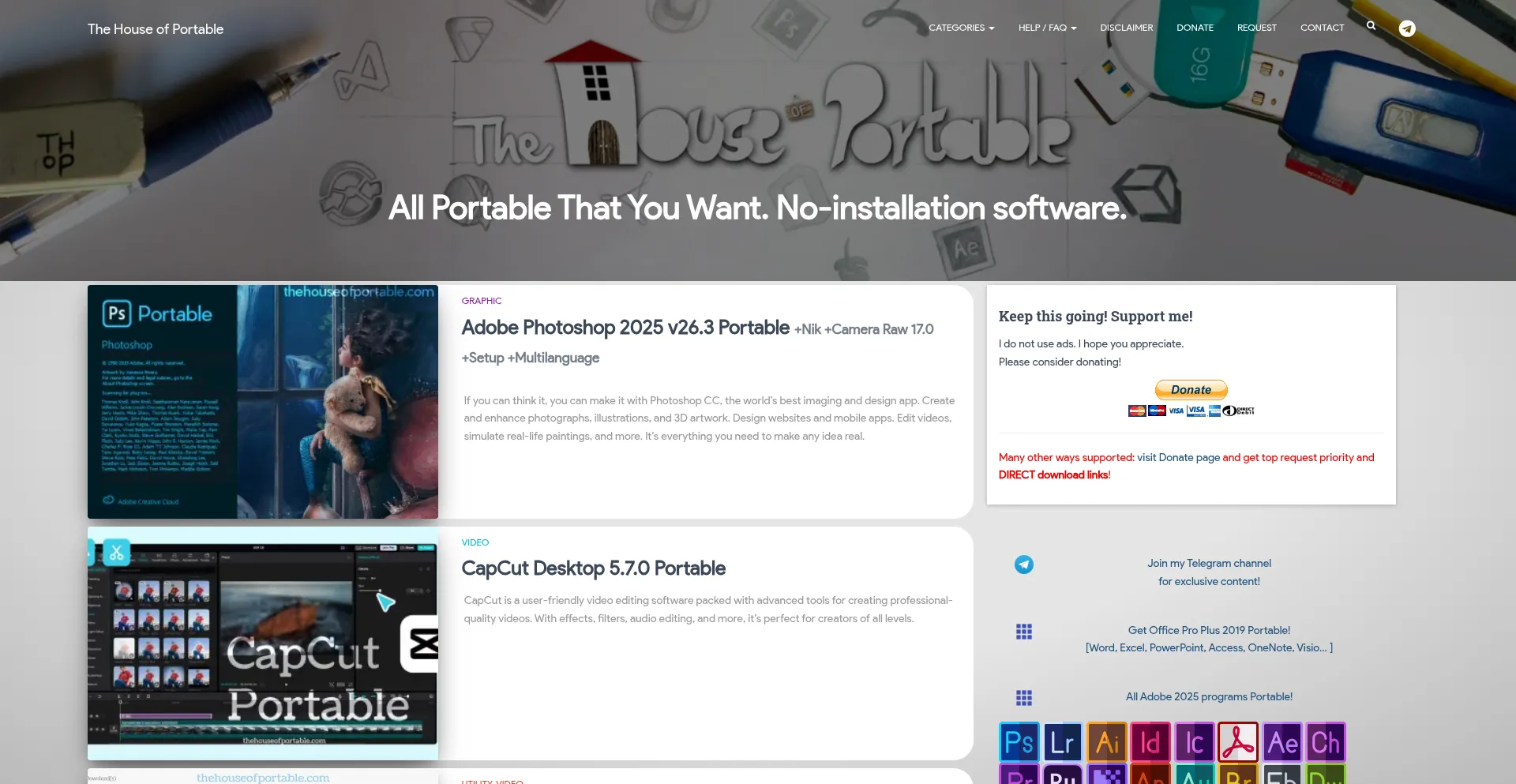 Website screenshot of Thehouseofportable.com