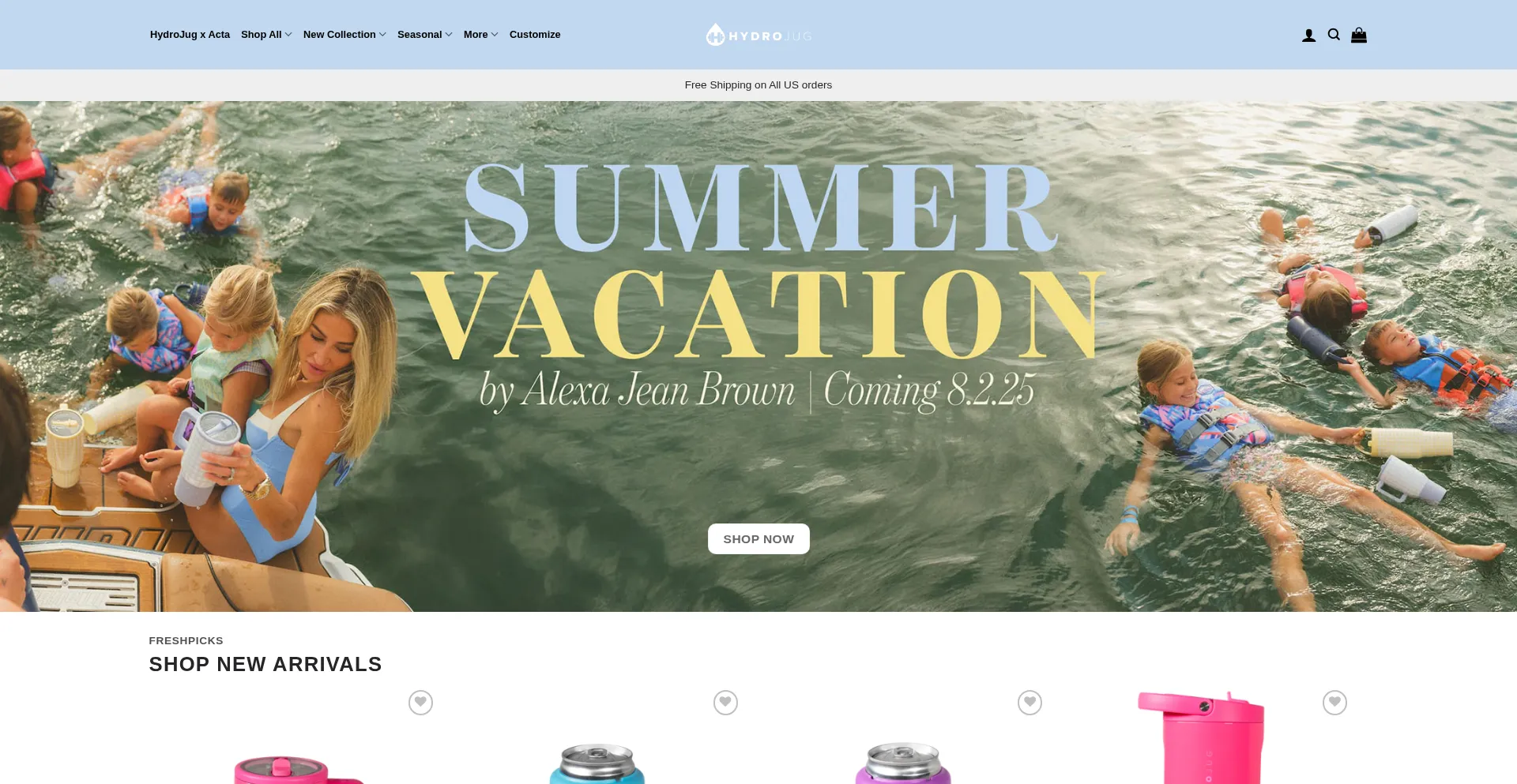 Website screenshot of Thehydrocups.com