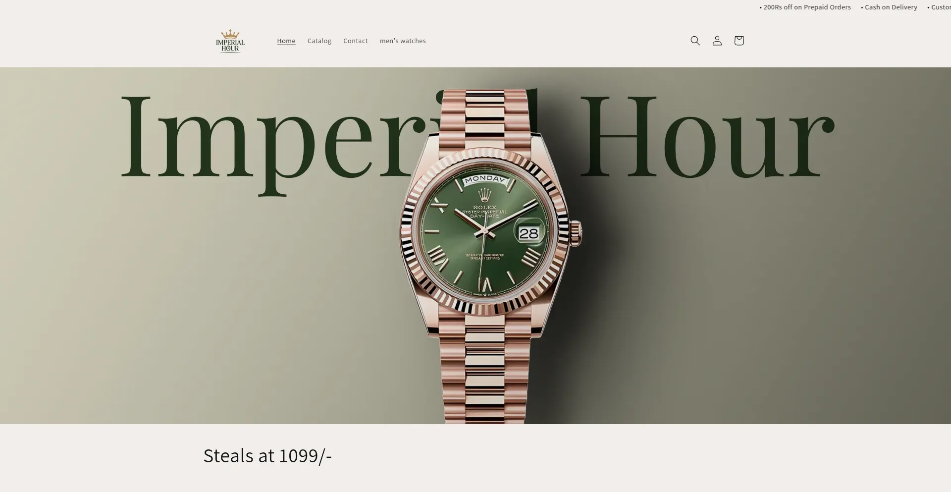 Website screenshot of Theimperialhour.store