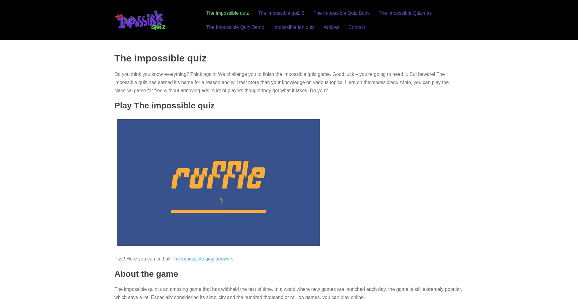 Theimpossiblequiz.info