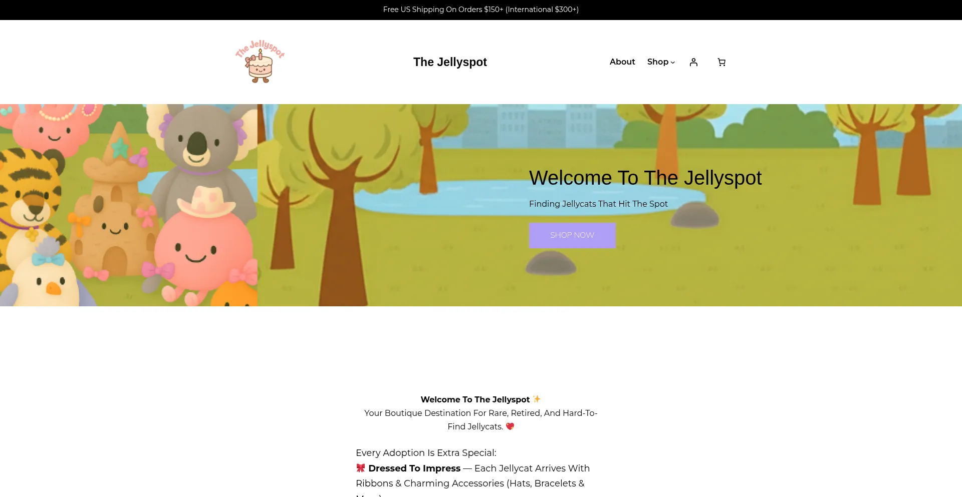 Website screenshot of Thejellyspot.com