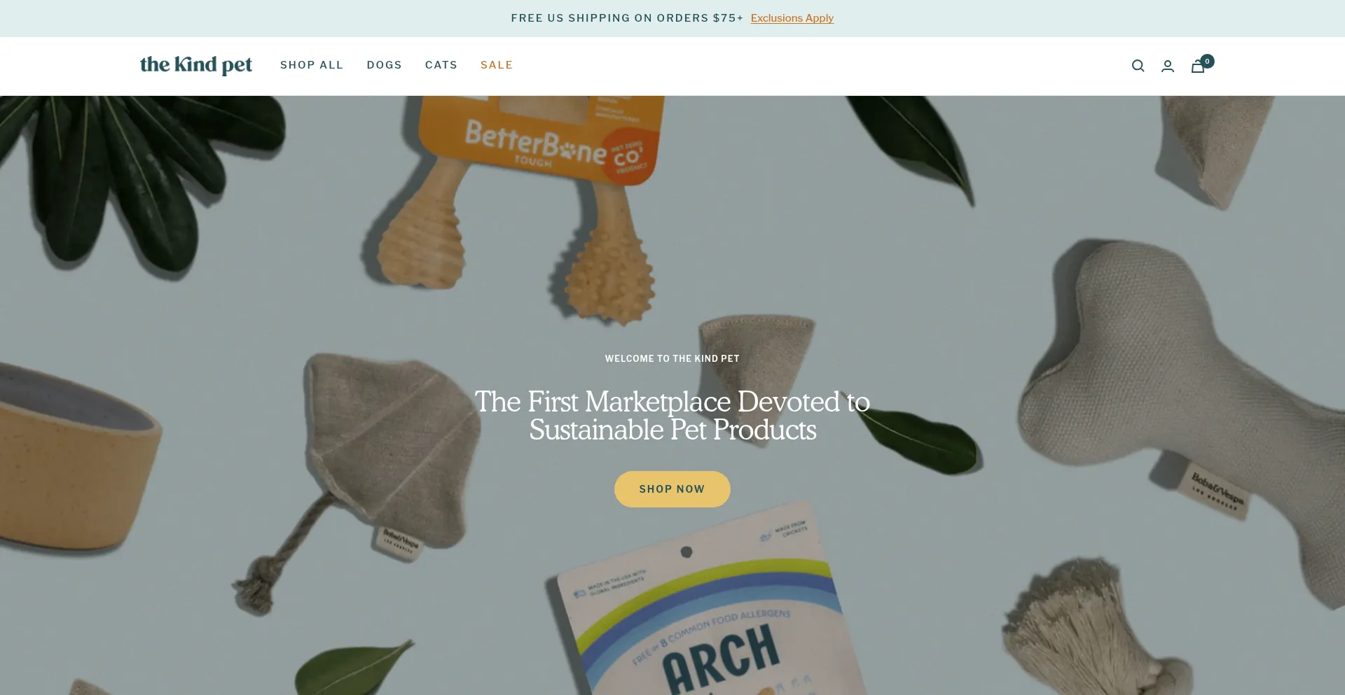 Website screenshot of Thekindpet.com