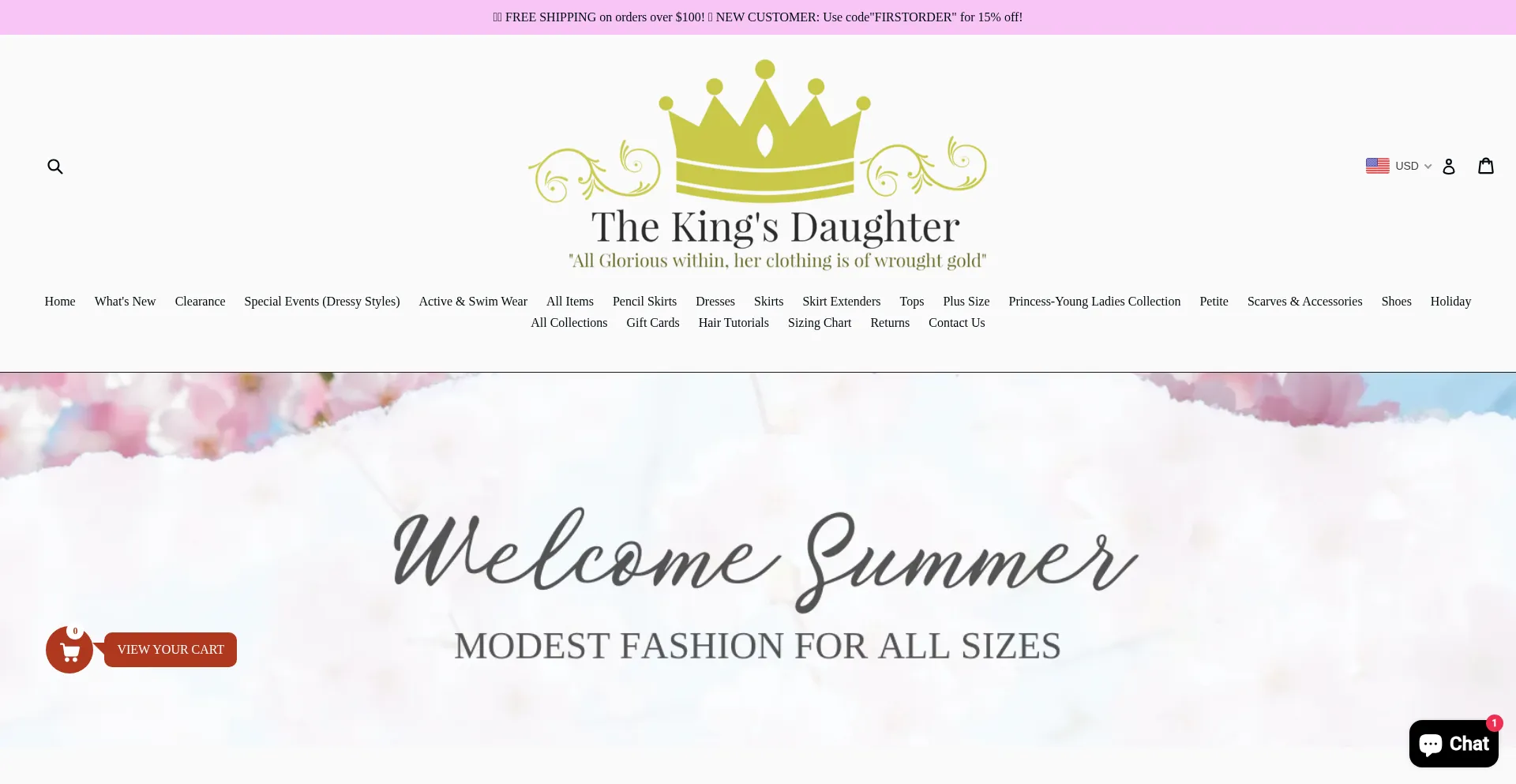 Website screenshot of Thekingsdaughterboutique.com