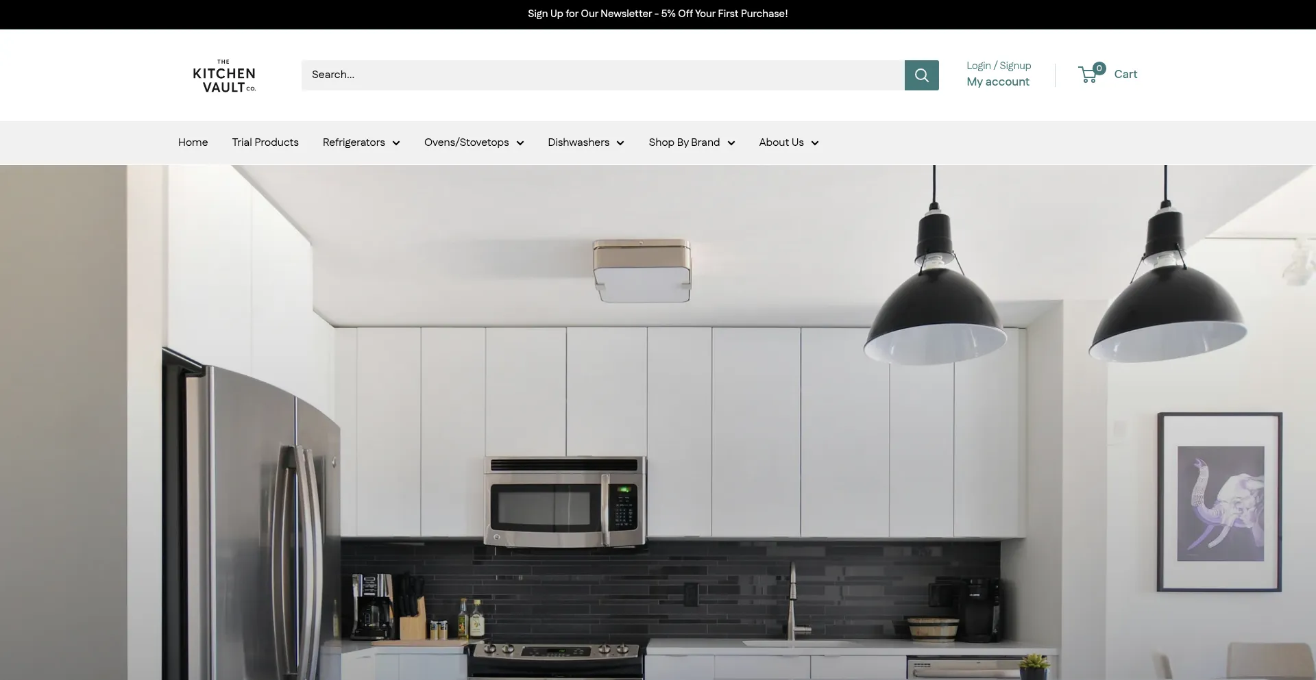 Website screenshot of Thekitchenvaultco.com