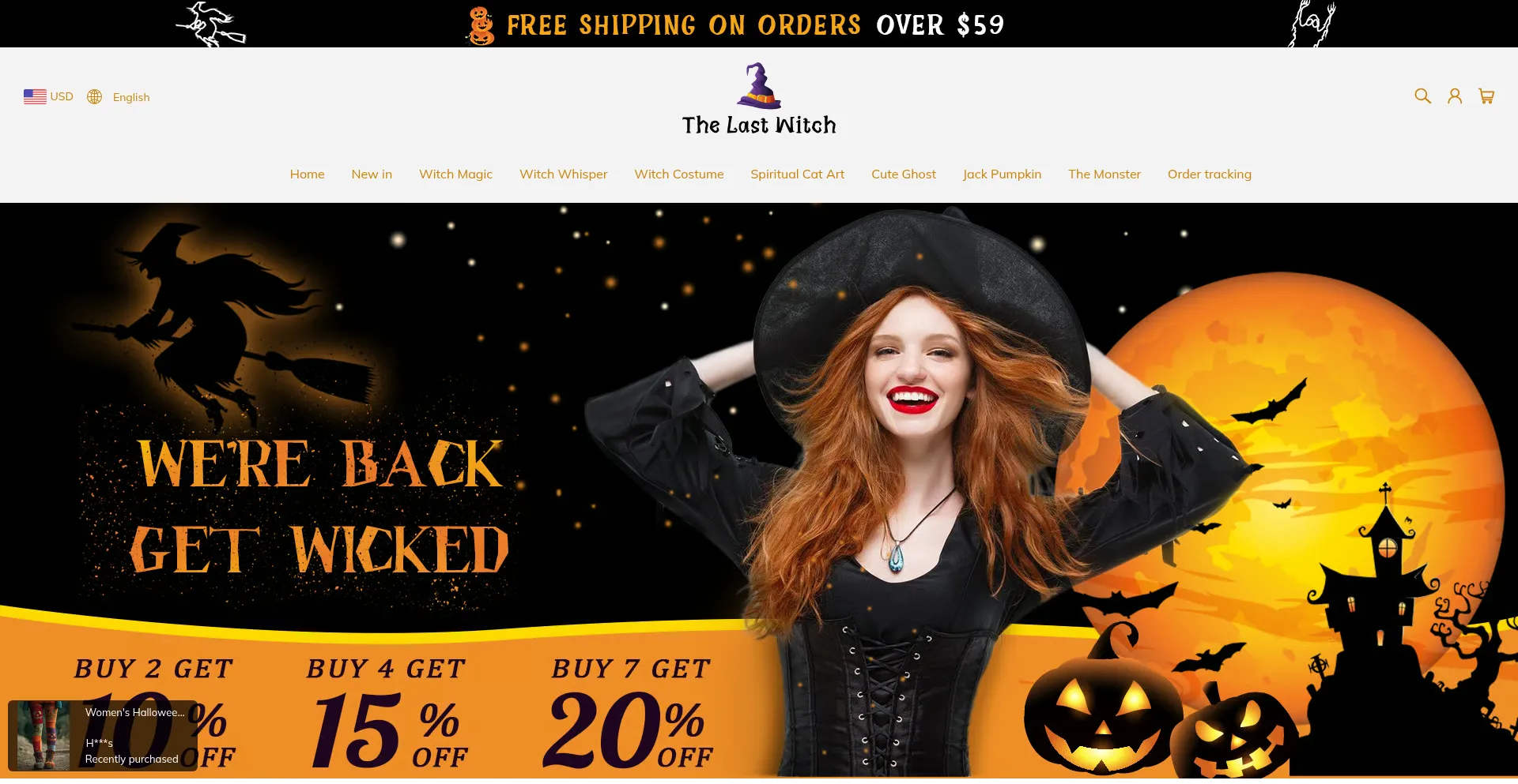 Website screenshot of Thelastwitch.com
