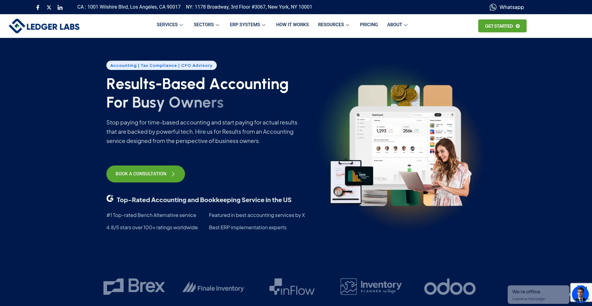 Website screenshot of Theledgerlabs.com